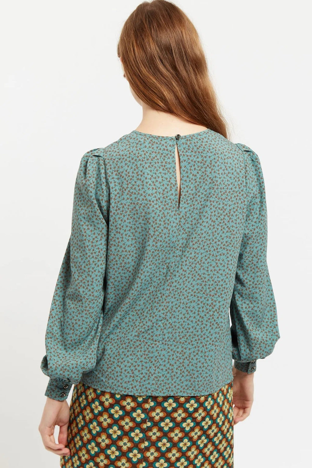 Lima Posy Patchwork Print Long Sleeve Blouse