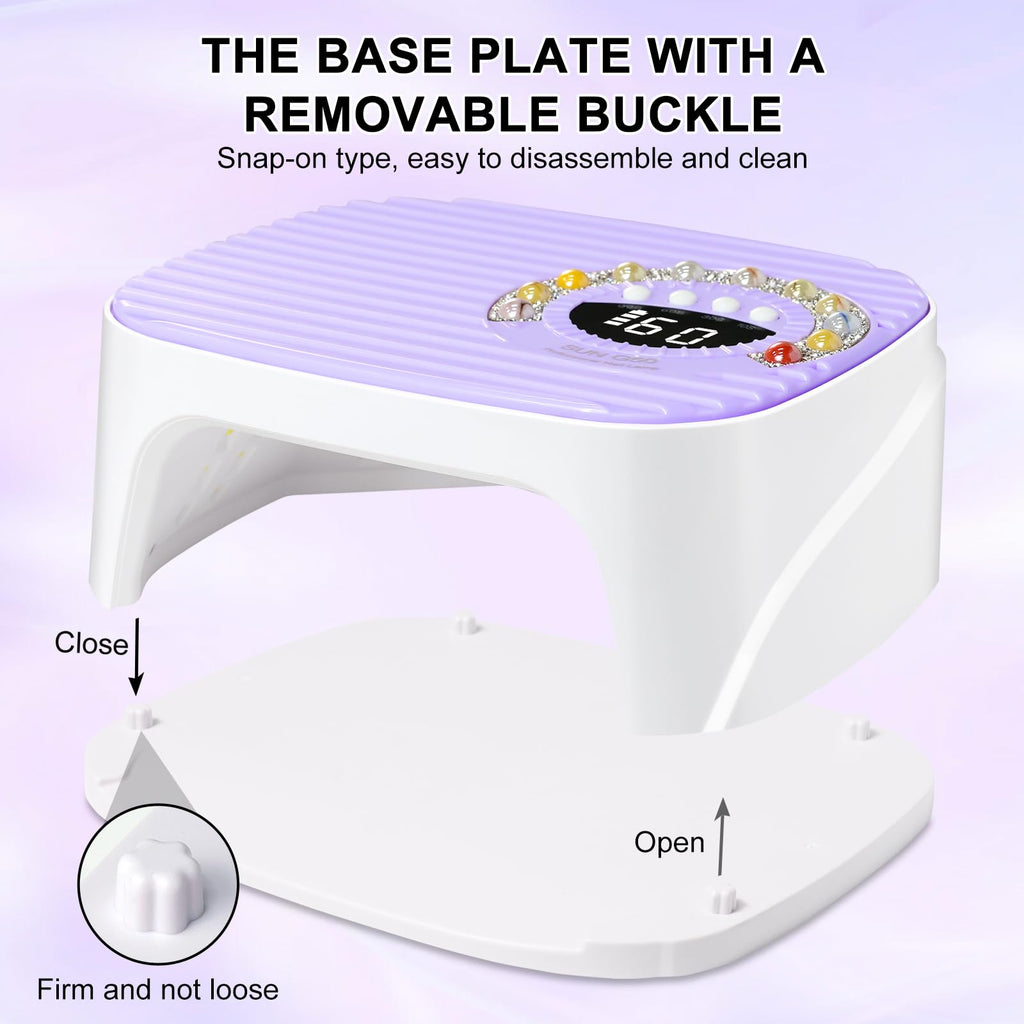 LimeGirl UV LED Nail Lamp Kit — Cordless Purple Gel Dryer with 45 Beads