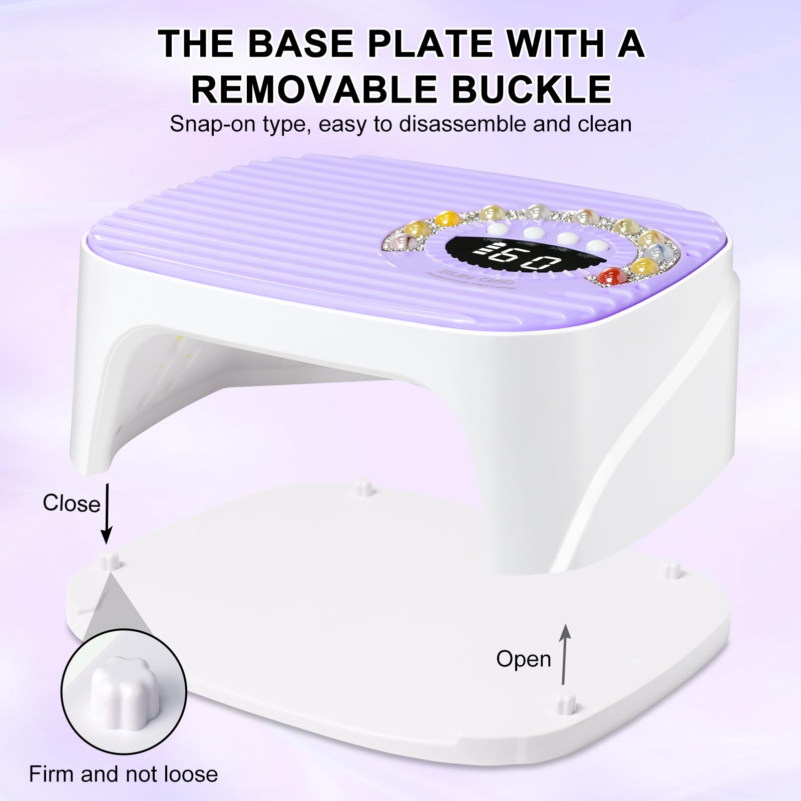 LimeGirl UV LED Nail Lamp Kit — Cordless Purple Gel Dryer with 45 Beads