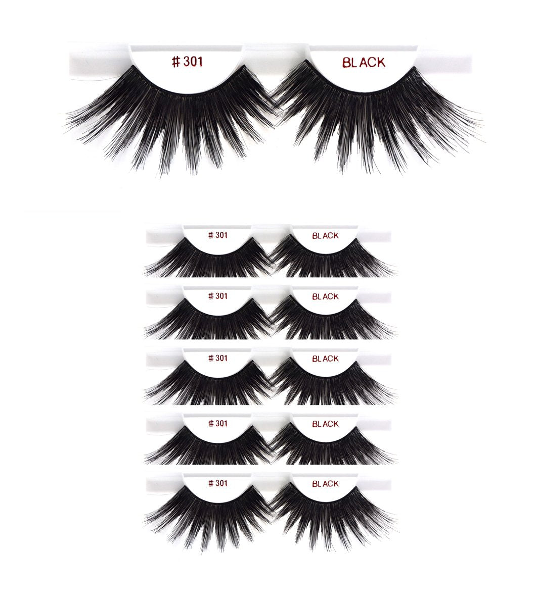 LiMiCao 6 Packs Eyelashes - Christina #301, 100% Human Hair