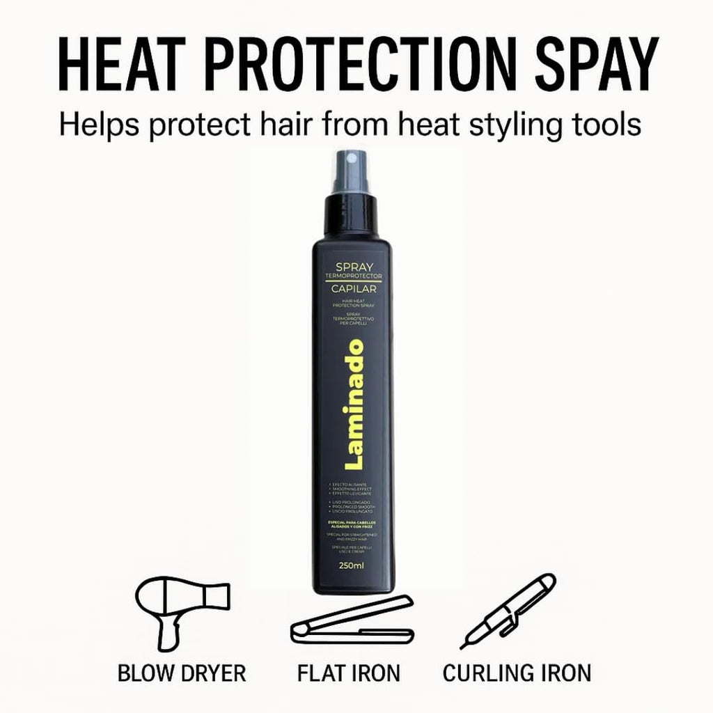 Lina Zapata Lz Heat Protectant Spray for Hair – Anti-Frizz, Phytokeratin, No-Rinse, All Hair Types (8.45 fl oz)