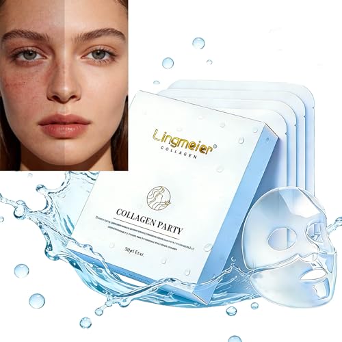 Lingmeier Hydrating Overnight Collagen Mask – 4 Sheets for Deep Moisture, Elasticity & Pore Refinement