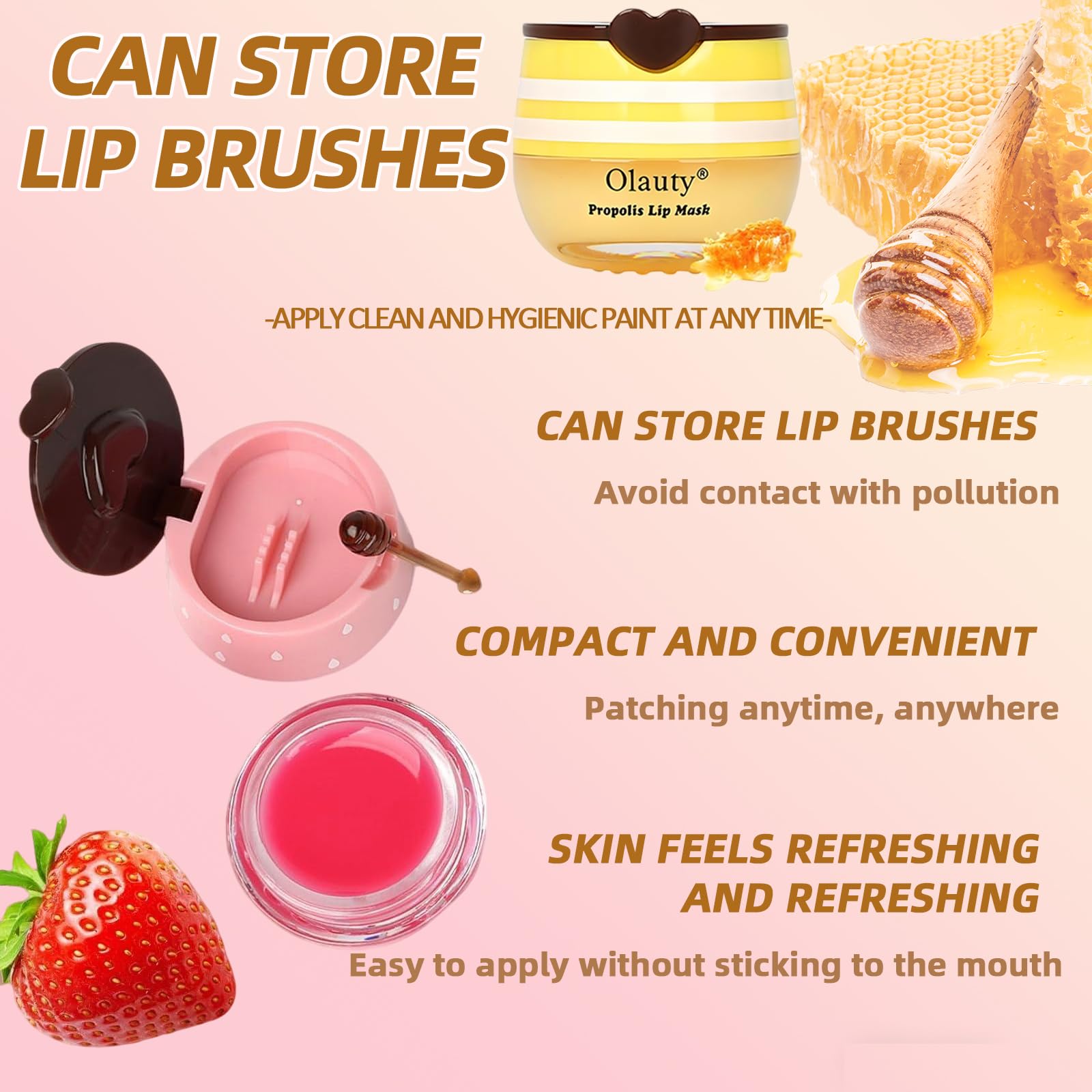Lingyun 9PCS Bee Lip Balm Honey Pot – Hydrating Overnight Lip Mask
