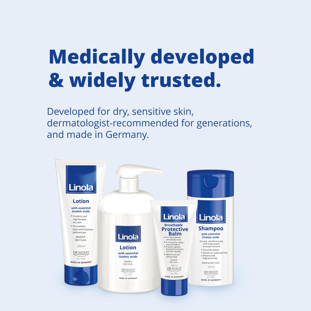 Linola Forte Lotion - 24-Hour Itch Relief for Dry, Irritated Skin | Made in Germany | 200 ml