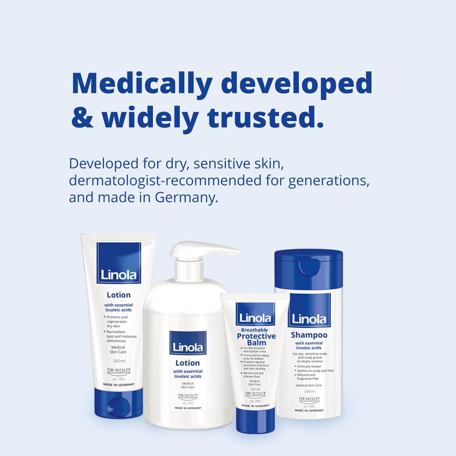Linola Forte Lotion - 24-Hour Itch Relief for Dry, Irritated Skin | Made in Germany | 200 ml