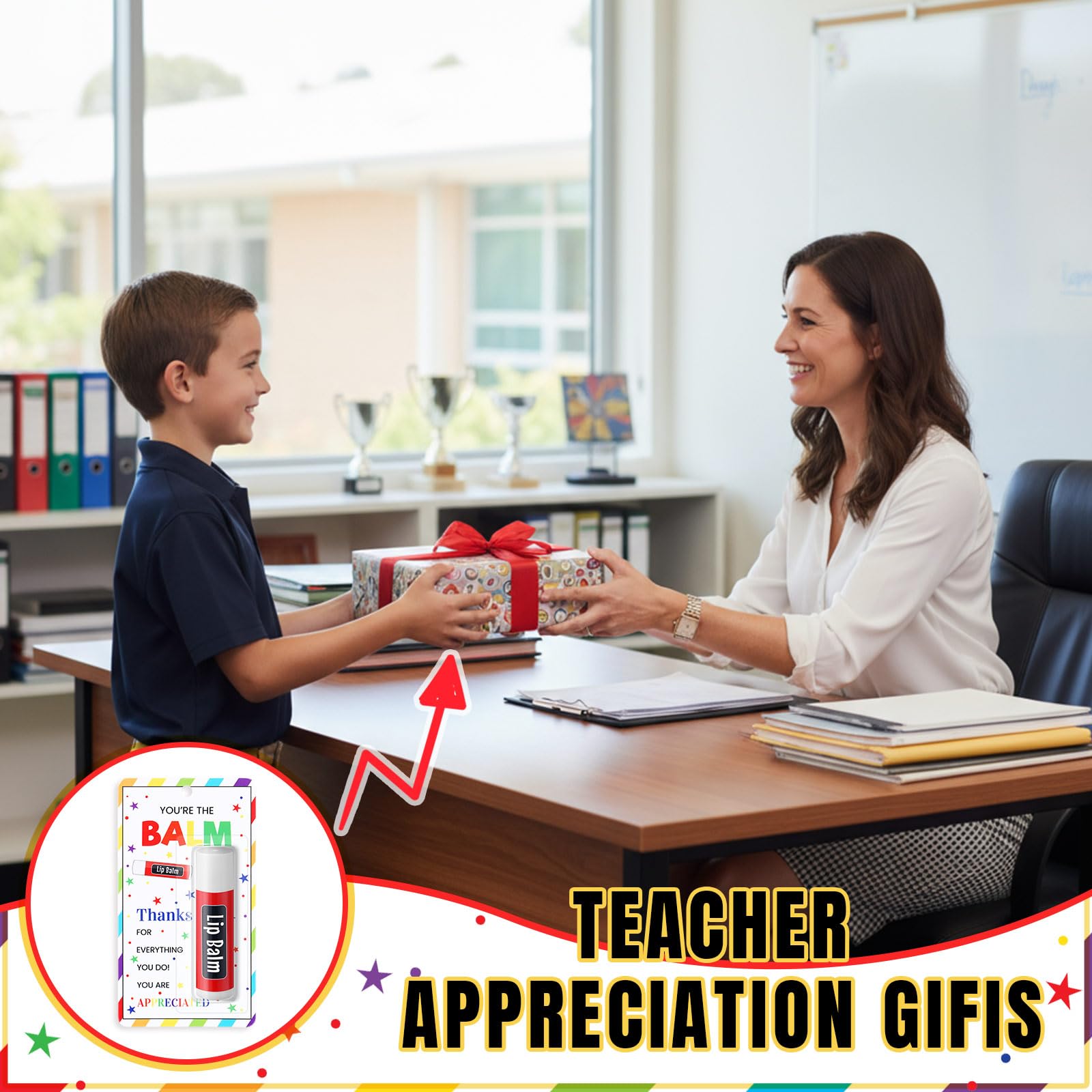 Linyuthia 30 Pack Teacher Appreciation Lip Balms – Bulk Gifts for Teachers, Staff & Volunteers