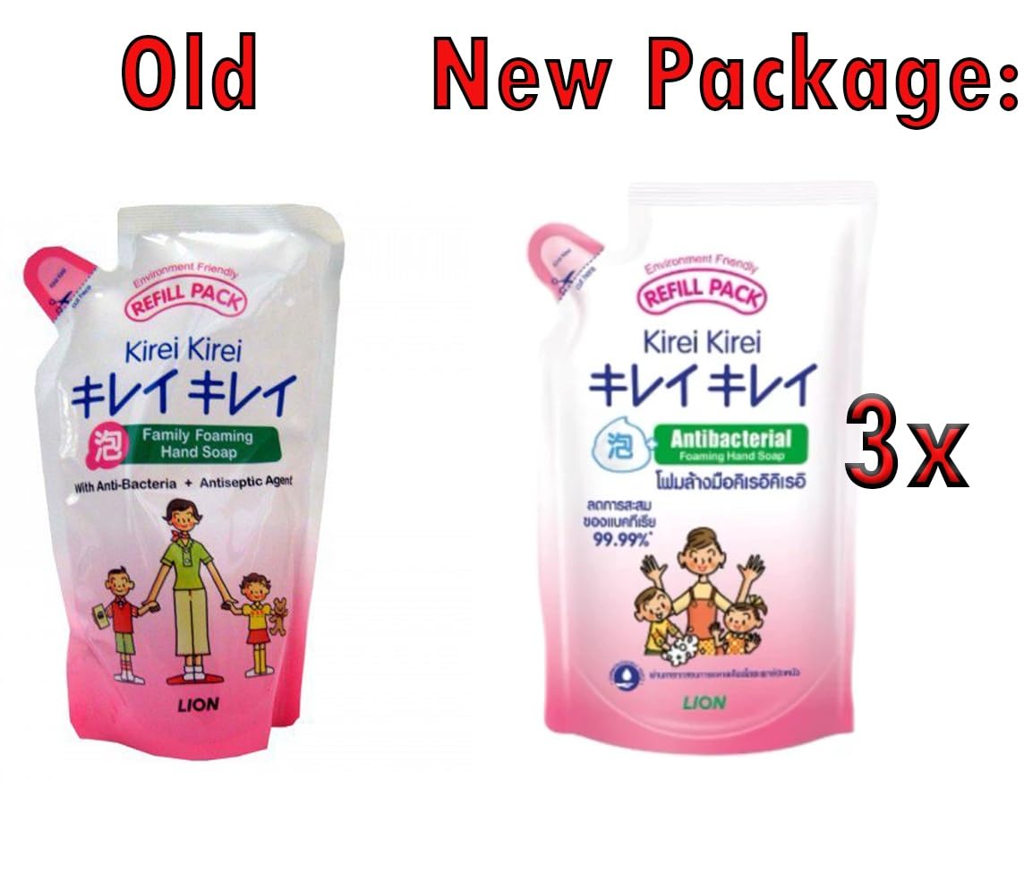 LION Kirei Kirei Foaming Hand Soap Refill 3x200ml – Plant-Based Clean & Peach Fragrance