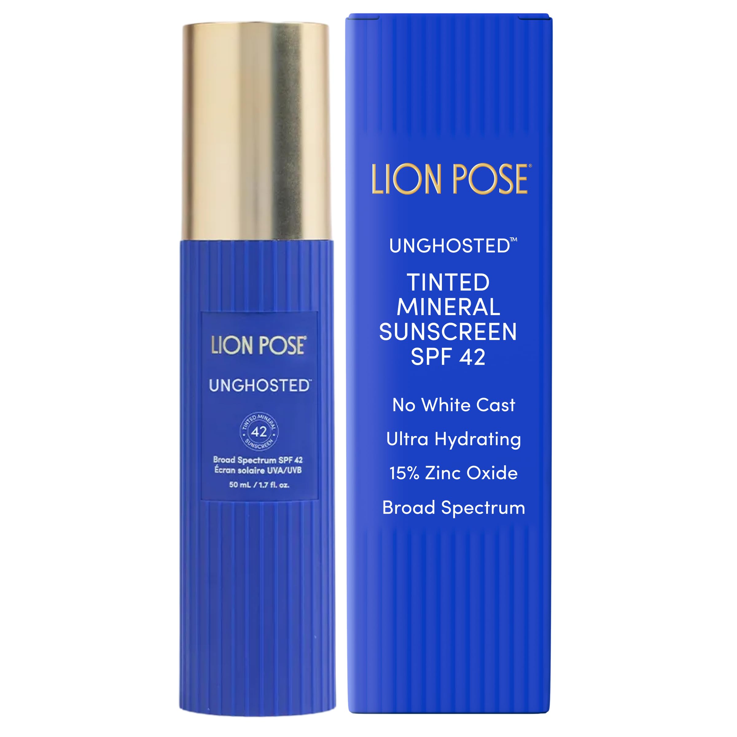 Lion Pose Unghosted Sheer Tinted Mineral SPF 42 with Squalane – Face & Body Sunscreen