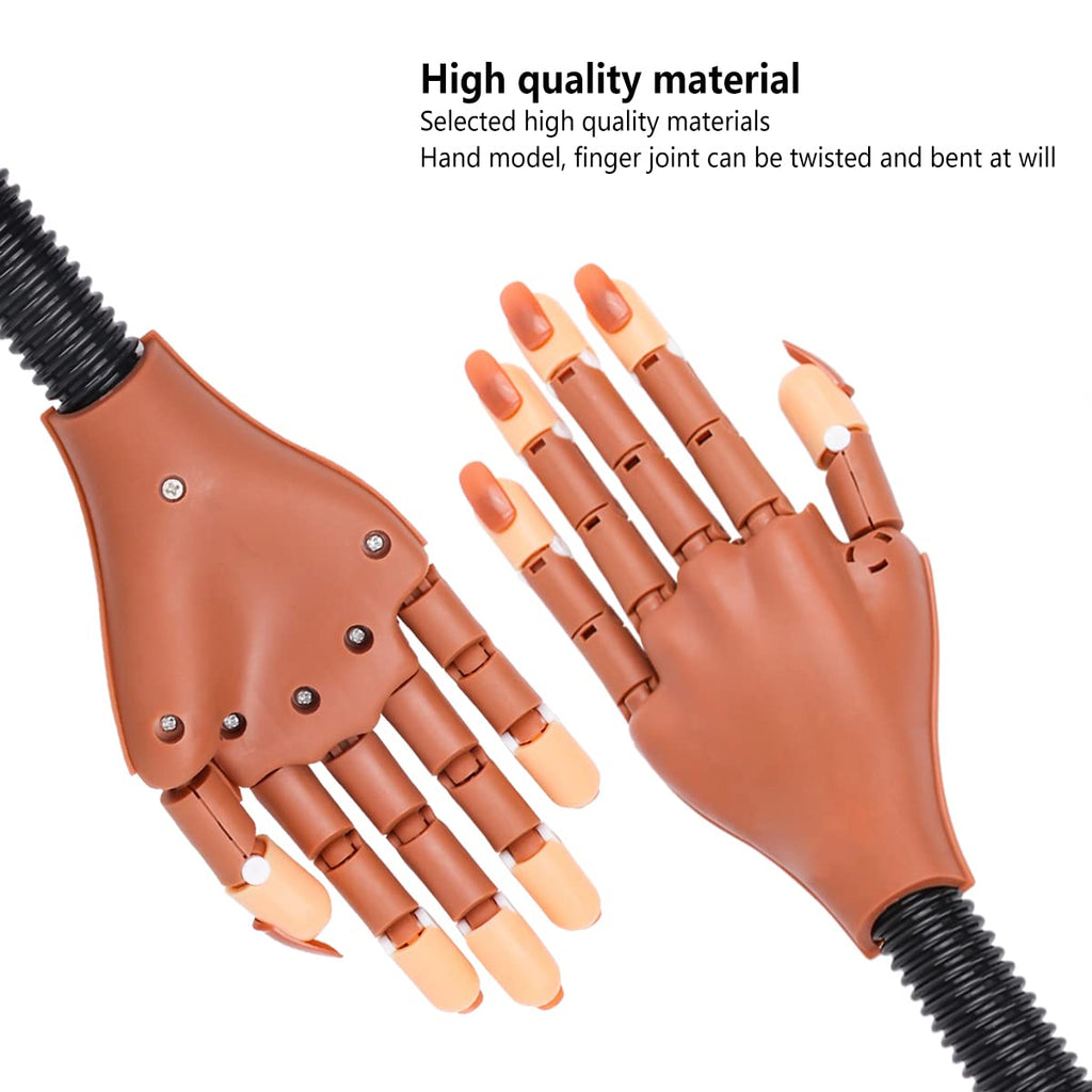 LIONVISON Practice Hand for Acrylic Nails – Flexible, Movable Nail Art Training with 100 Refill Tips