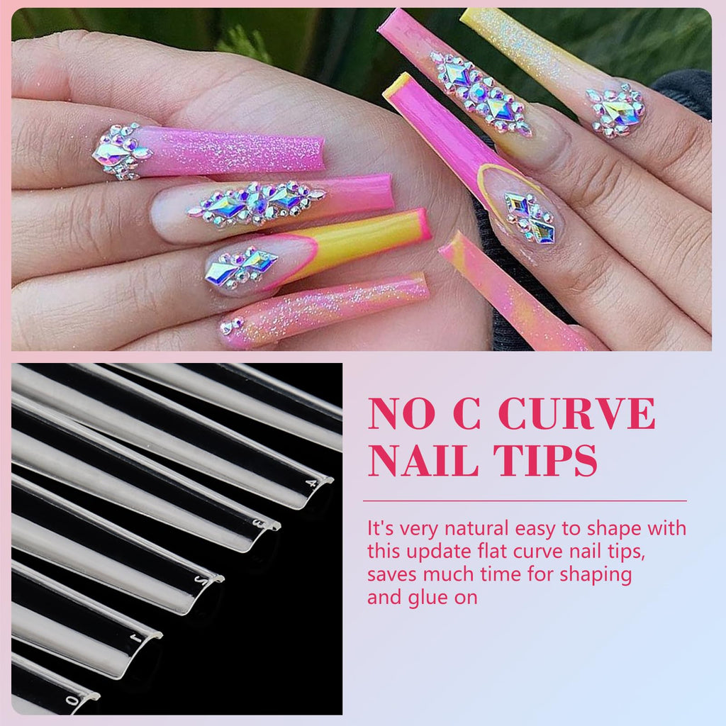 LIONVISON 3XL Coffin Nail Tips – 504 PCS, Extra Long Press-On Gel Nails for Home DIY
