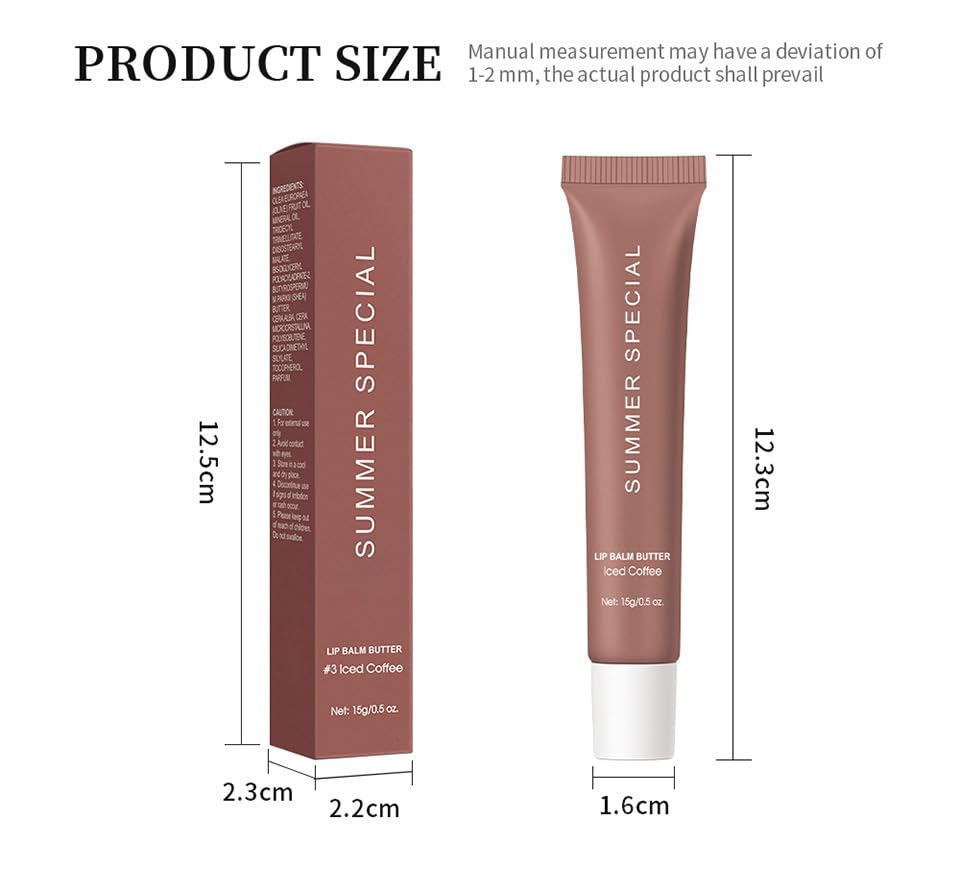 5-Color Summer Special Lip Balm: 5 Shades, Lightweight & Non-Sticky, Gift Box