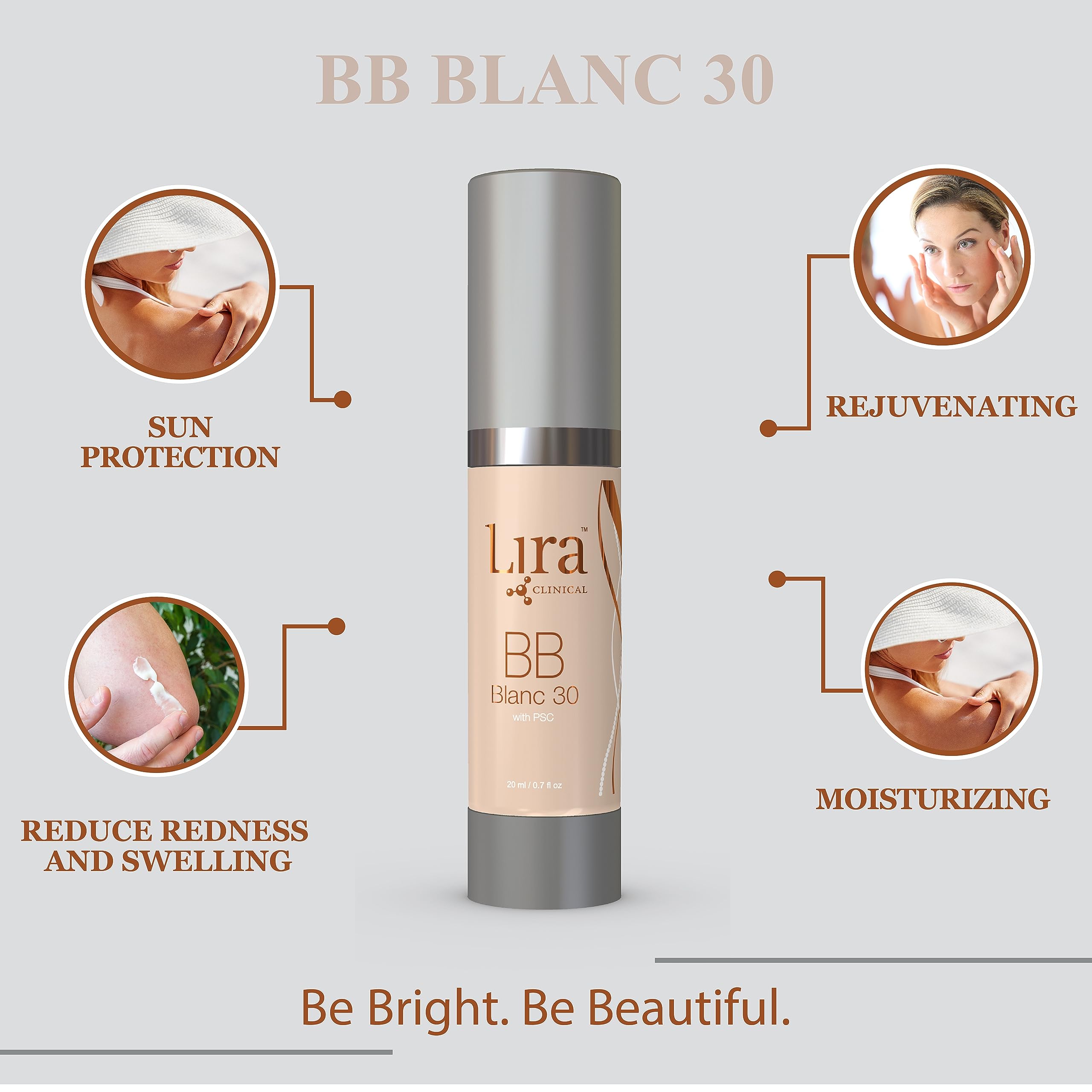 Lira Clinical BB Cream SPF 30 Blanc 30 – Full Coverage Tint with PSC & Vitamins
