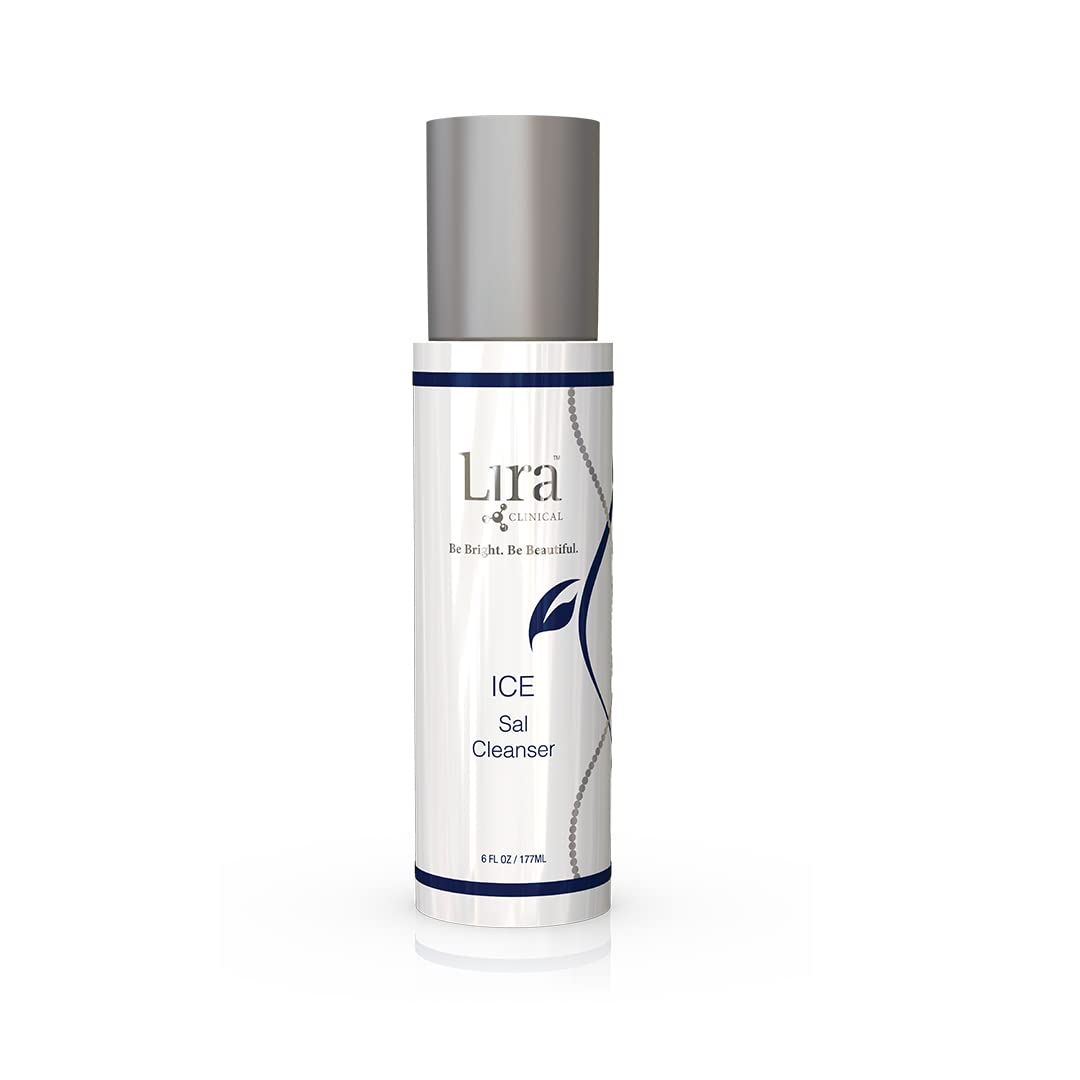 Lira Clinical ICE Sal Cleanser – Salicylic Acid Face Wash with Plant Stem Cells & Peptides | Cooling Exfoliating Travel Size 6 Oz