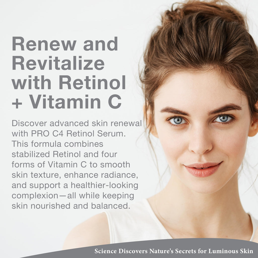 Lira Clinical Pro C4 Retinol Serum – Vitamin C + Plant Stem Cells for Brightening & Acne-Prone Skin