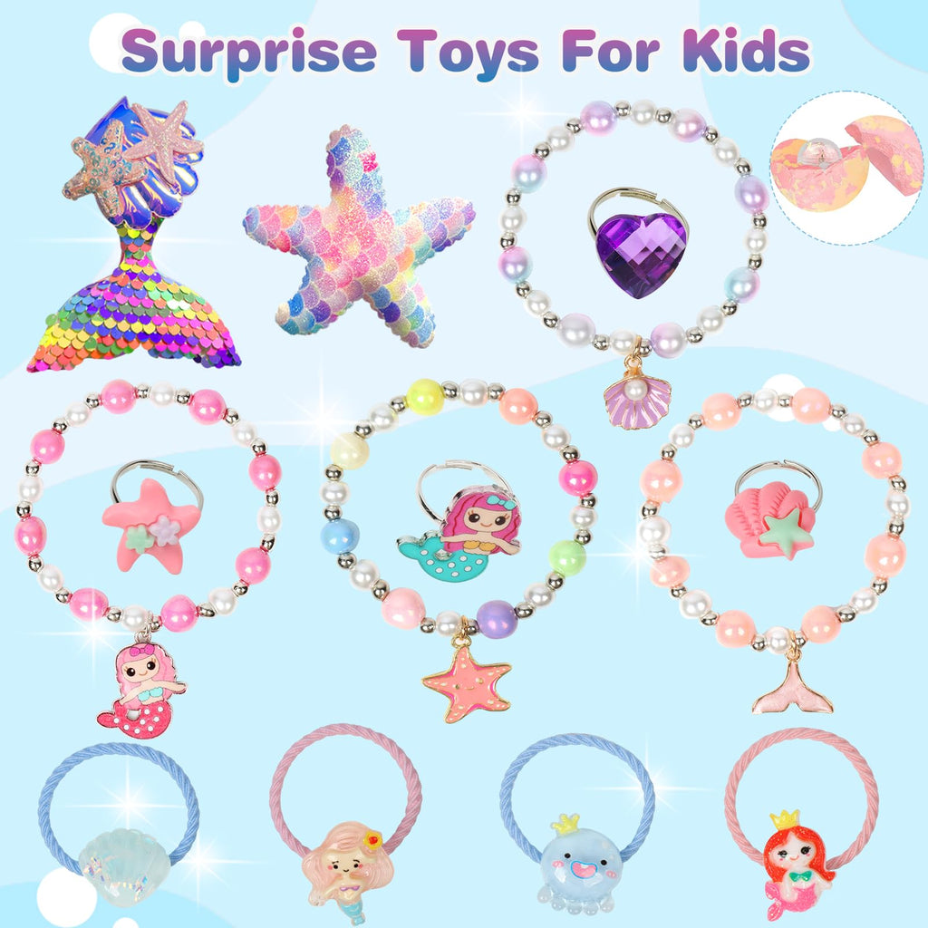Lisotera Mermaid Bath Bombs for Kids - 12-Pack with Jewelry Surprise Inside