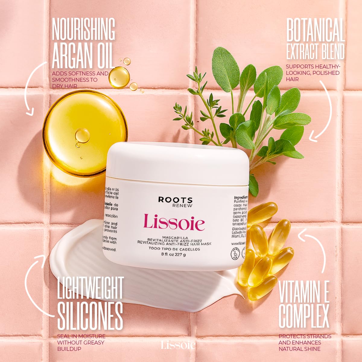 Lissoie Revitalizing Anti-Frizz Hair Mask – 8 oz | Color-Treated Hair