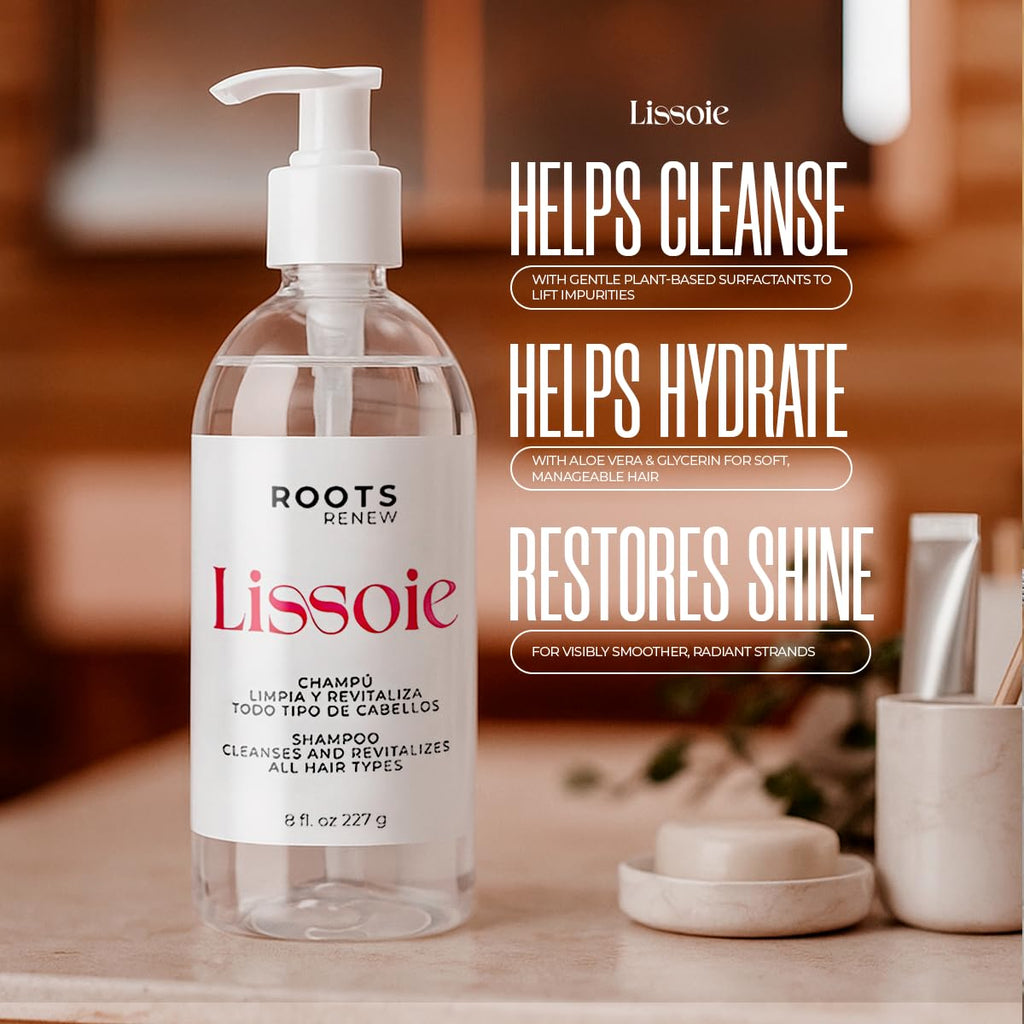 Lissoie Revitalizing Shampoo – Aloe Vera & Glycerin, Peppermint Freshness – Paraben-Free, USA Made