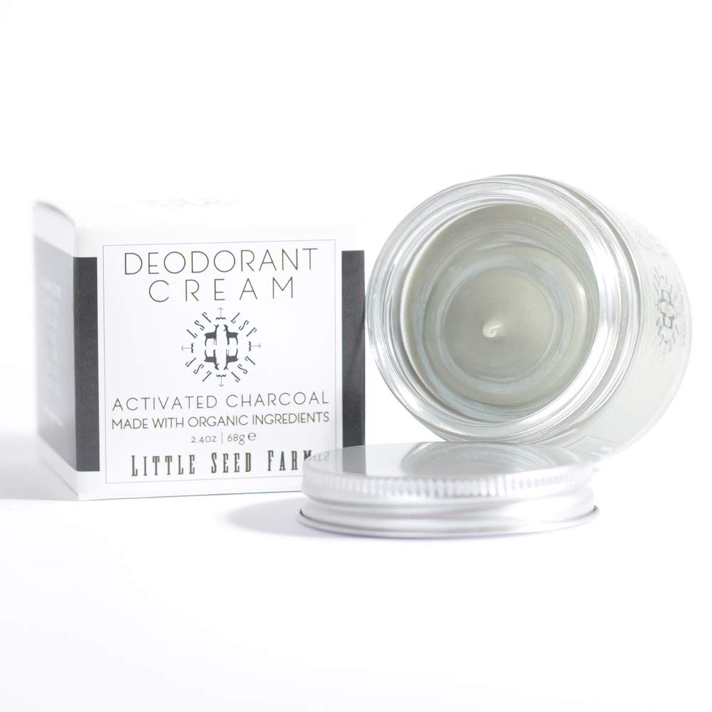 Little Seed Farm Activated Charcoal Deodorant Cream – Aluminum-Free, 24+ Hour Freshness (68g)