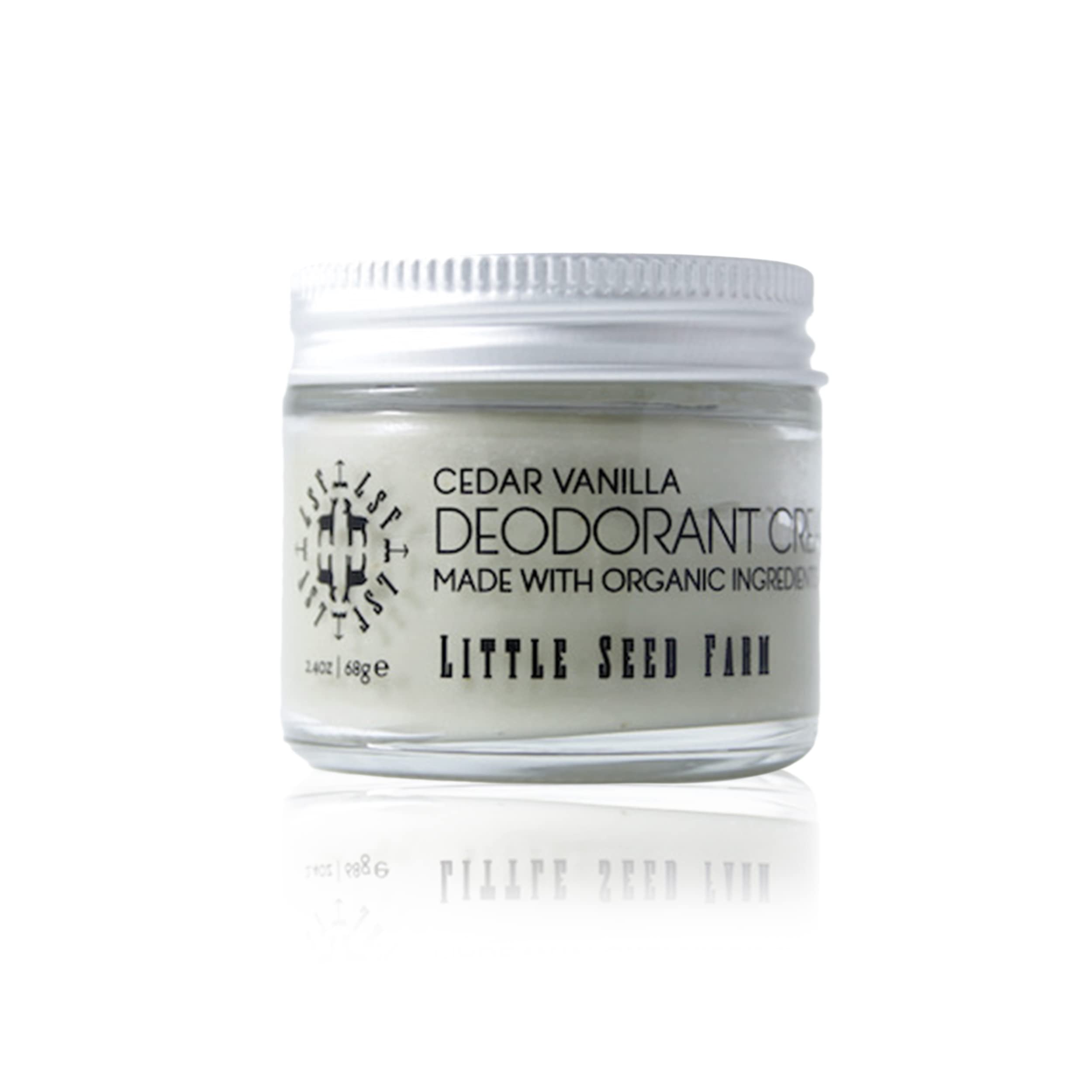 Little Seed Farm Cedar Vanilla All-Natural Deodorant Cream – Aluminum-Free, 2.4oz / 68g
