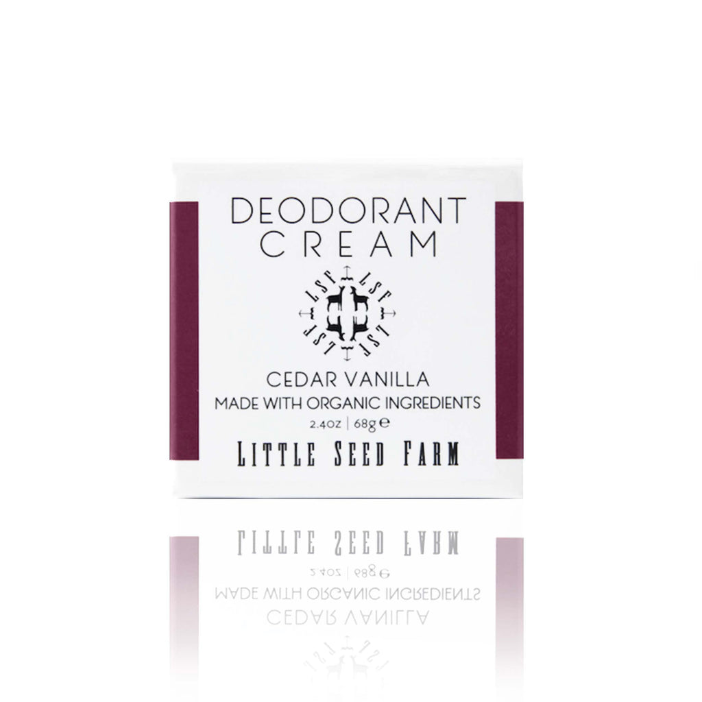 Little Seed Farm Cedar Vanilla All-Natural Deodorant Cream – Aluminum-Free, 2.4oz / 68g