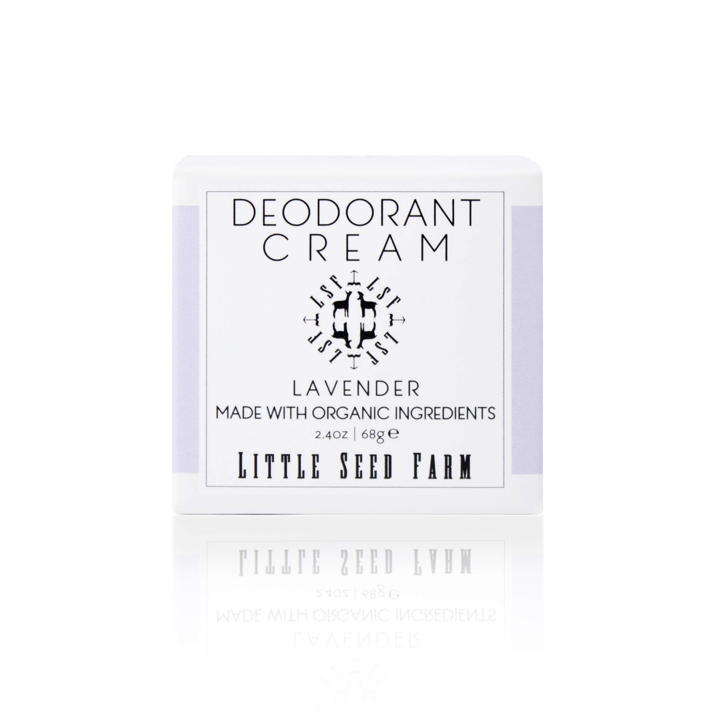 Little Seed Farm All Natural Lavender Deodorant Cream – Aluminum-Free, Baking Soda-Free, 68g (2.4oz)
