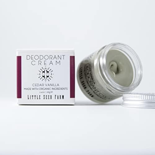 Little Seed Farm Cedar Vanilla All-Natural Deodorant Cream – Aluminum-Free, 2.4oz / 68g
