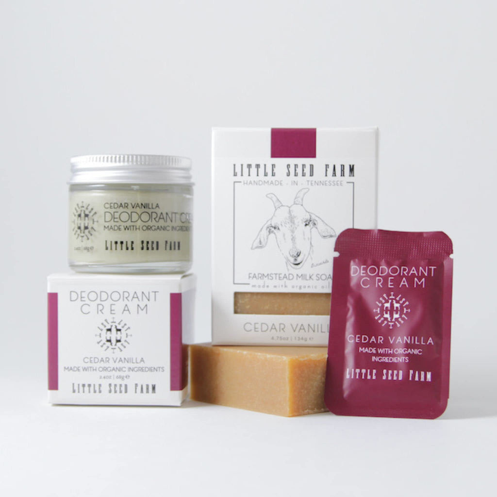 Little Seed Farm Cedar Vanilla All-Natural Deodorant Cream – Aluminum-Free, 2.4oz / 68g