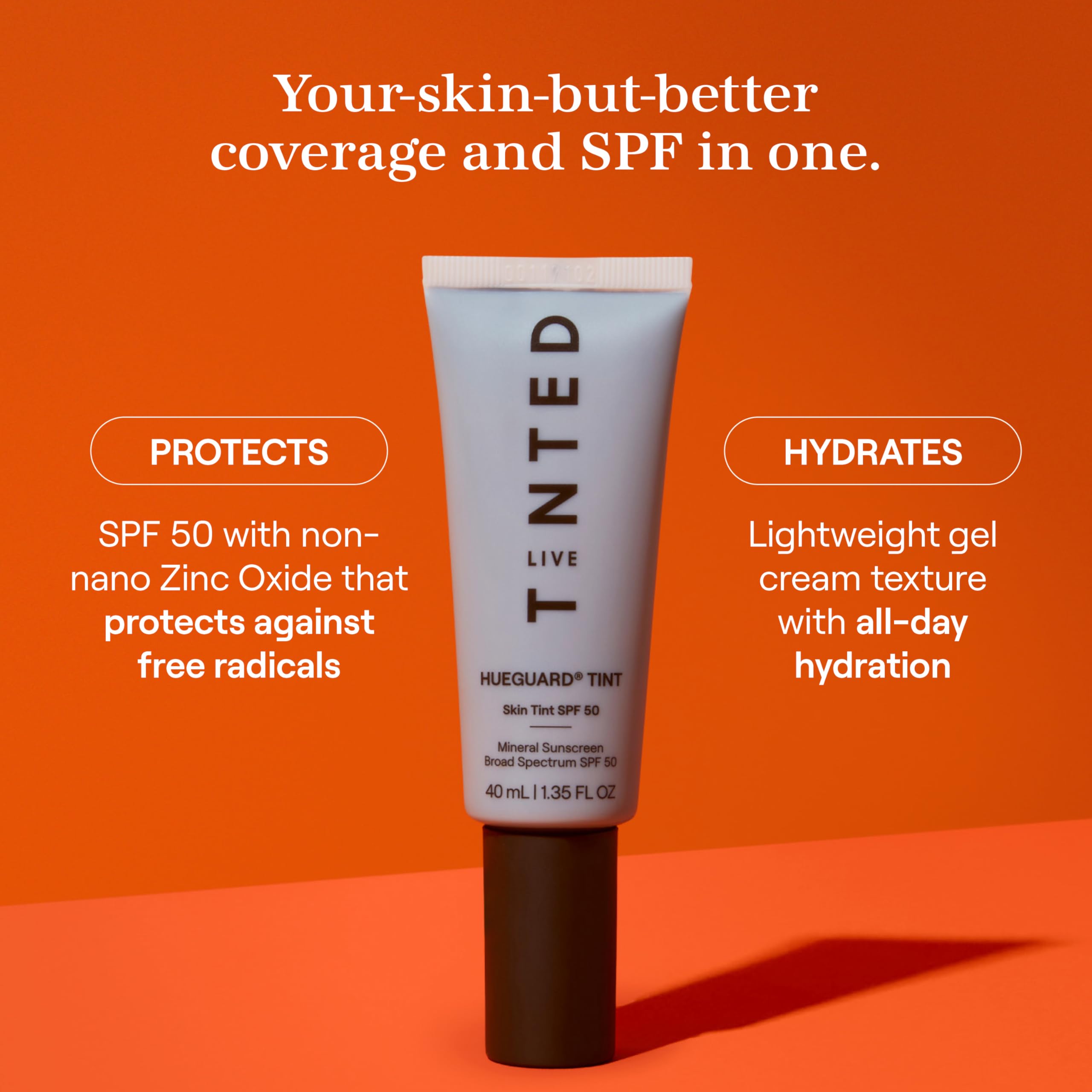 Live Tinted Hueguard Skin Tint SPF 50 - Buildable Coverage, Hydration, Shade 01