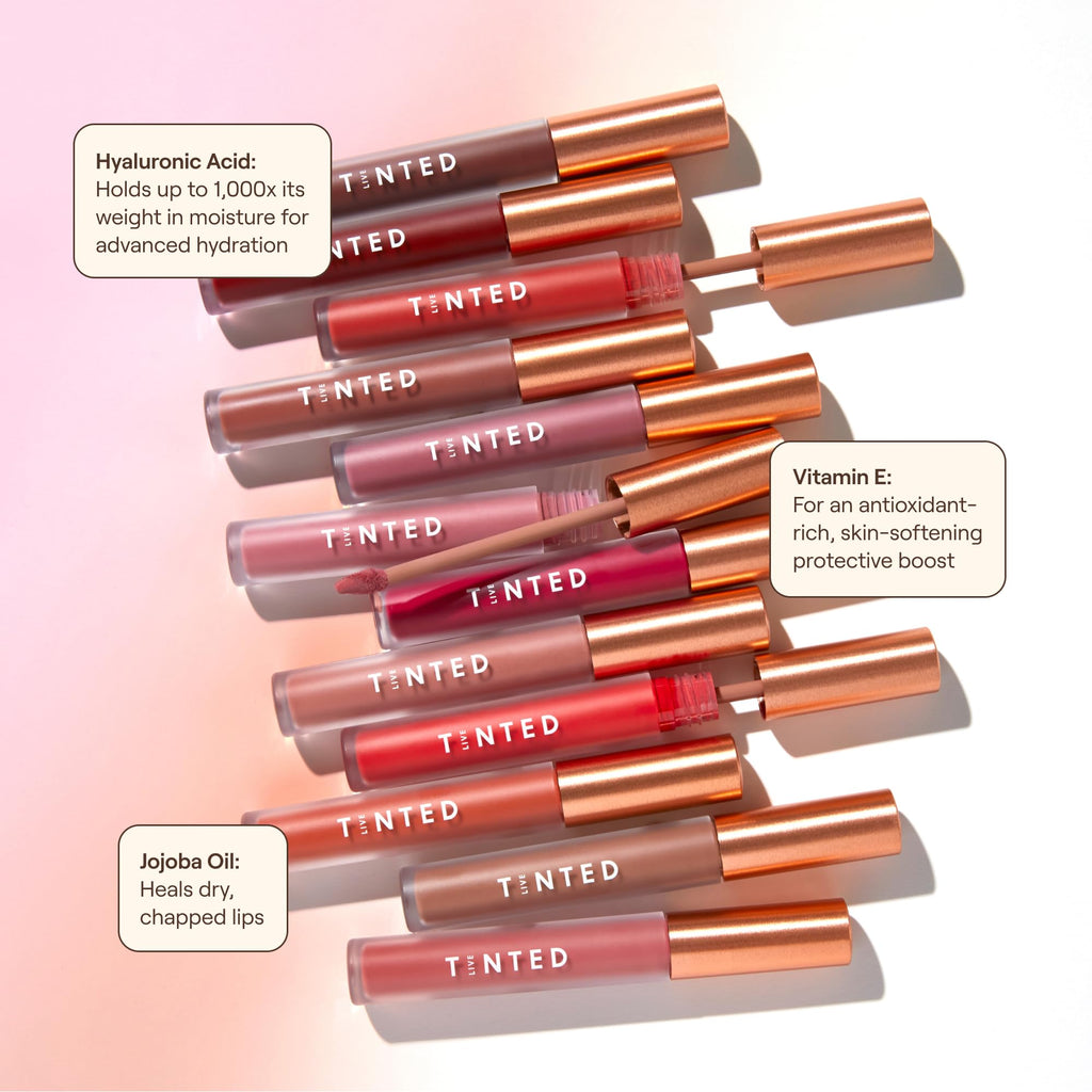 Live Tinted Huelip Liquid Lip Crème – Weightless, Hydrating Orangey Red