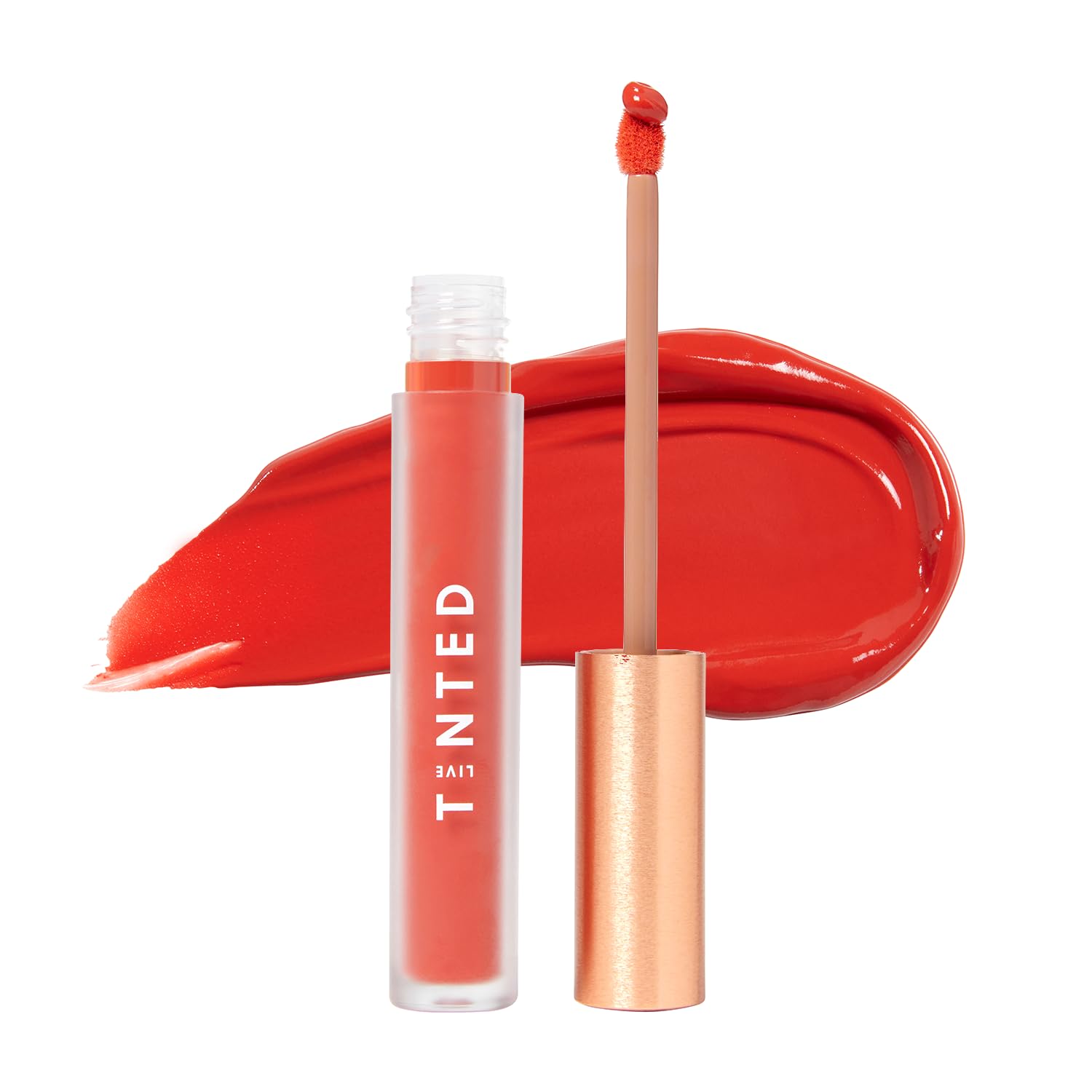 Live Tinted Huelip Liquid Lip Crème – Weightless, Hydrating Orangey Red