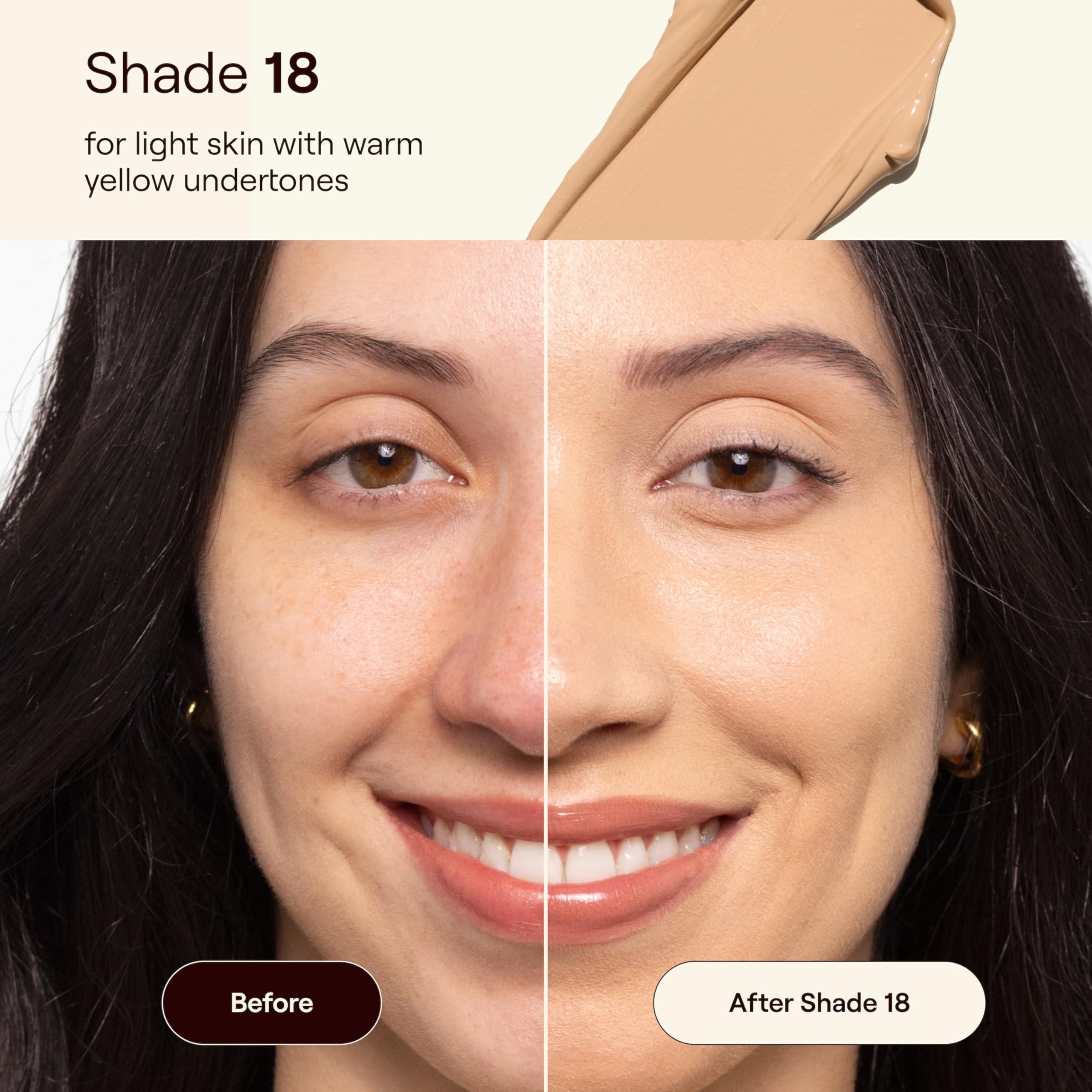 Live Tinted HUESTICK Complexion Stick - Medium-to-Full Coverage, Soft Matte Finish, Shade 18