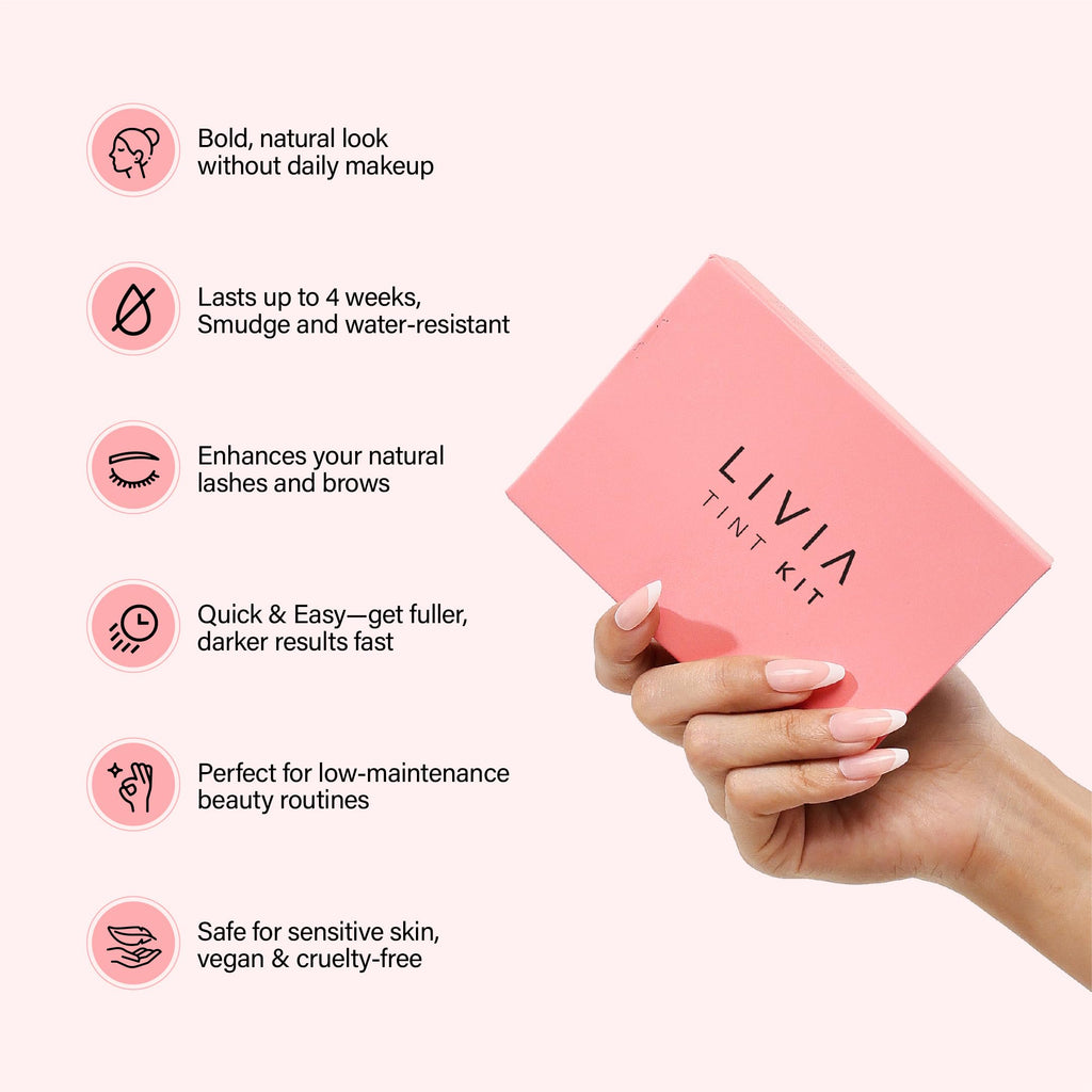 LIVIA Black Lash & Brow Color Set – 4 Weeks of Natural-Look Color, Vegan & Gentle for Sensitive Skin