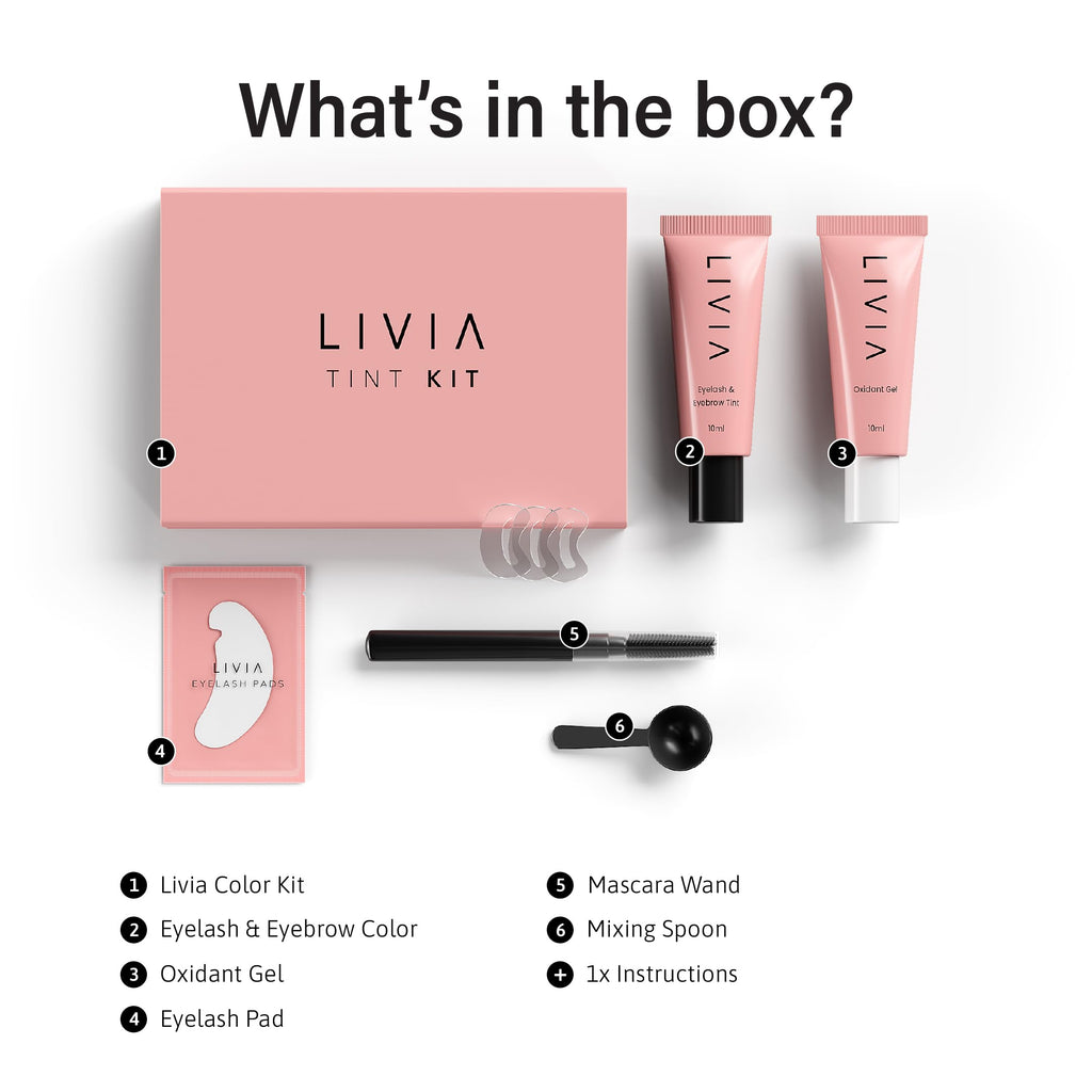 LIVIA Black Lash & Brow Color Set – 4 Weeks of Natural-Look Color, Vegan & Gentle for Sensitive Skin