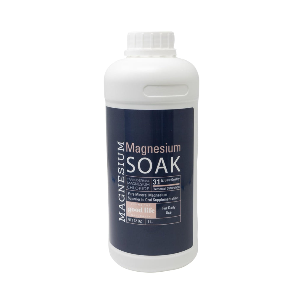 Magnesium Soak – 100% Pure Zechstein Transdermal Magnesium Oil Bath (32oz) | Living the Good Life Naturally