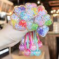 LIYAZHIL 12pcs Ball Charm Hair Ties for Little Girls – Colored Camellia Bead Ponytail Holders