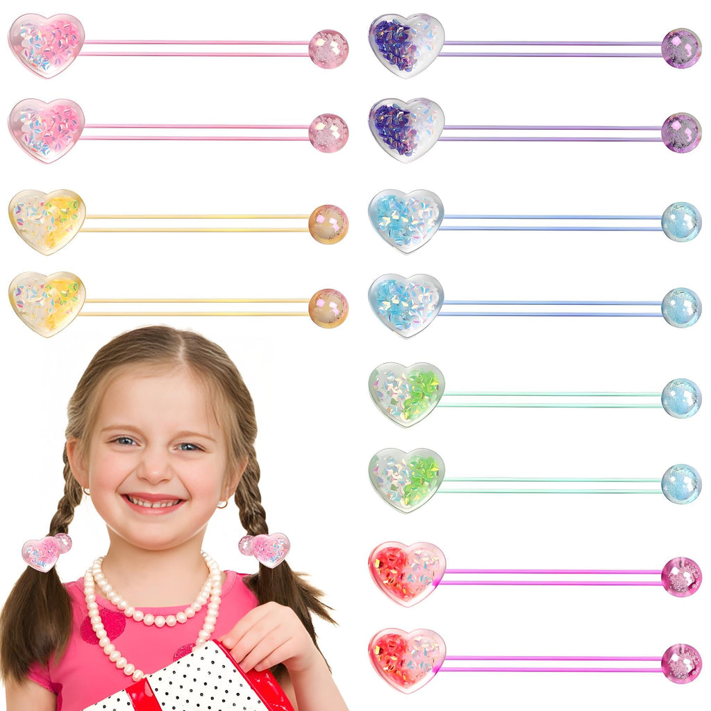 LIYAZHIL 12pcs Ball Charm Hair Ties for Little Girls – Colored Camellia Bead Ponytail Holders