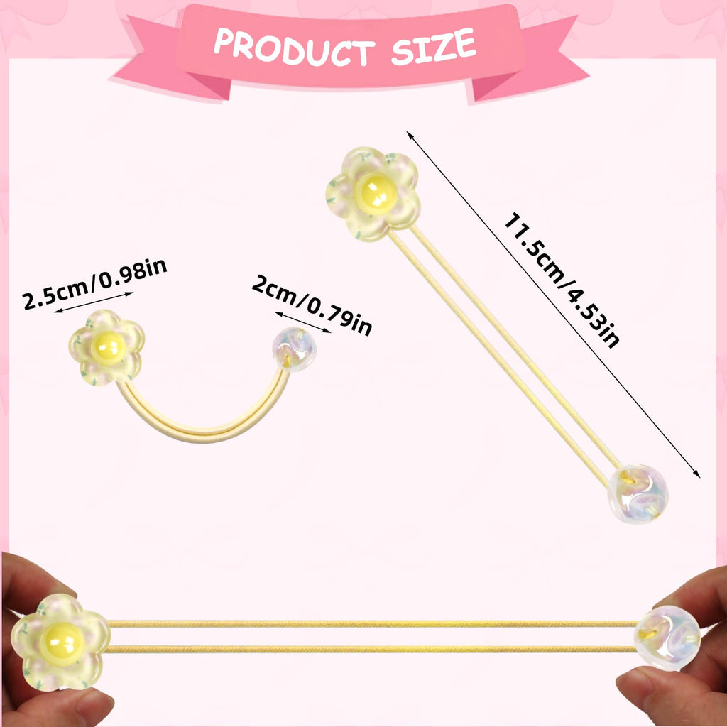 LIYAZHIL 12Pcs Ball Charm Hair Ties for Little Girls – Non-Damaging Ponytail Holders