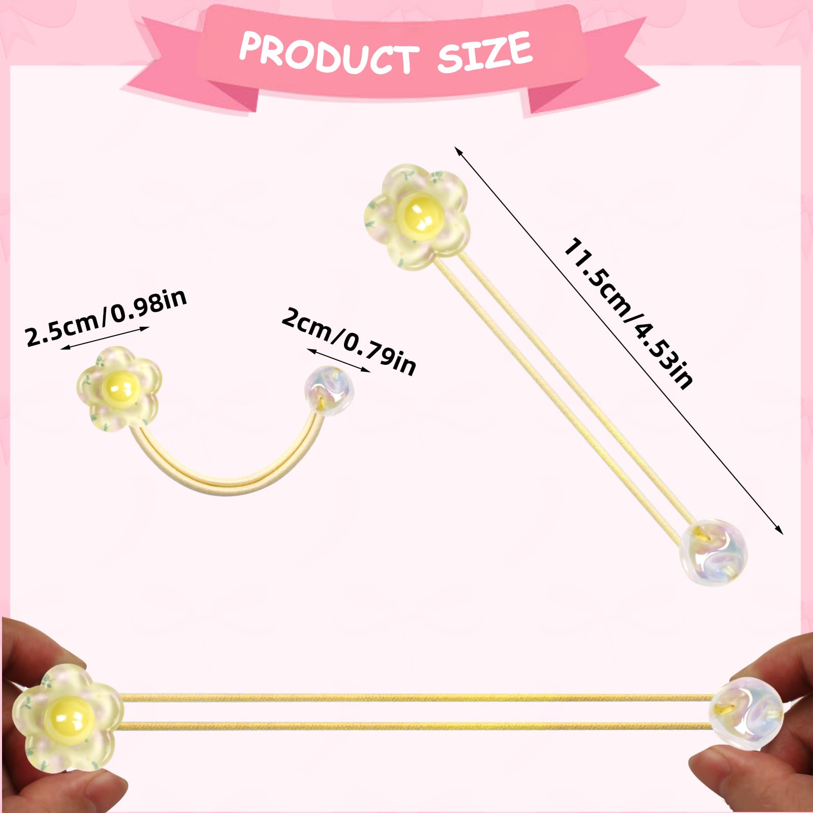 LIYAZHIL 12Pcs Ball Charm Hair Ties for Little Girls – Non-Damaging Ponytail Holders