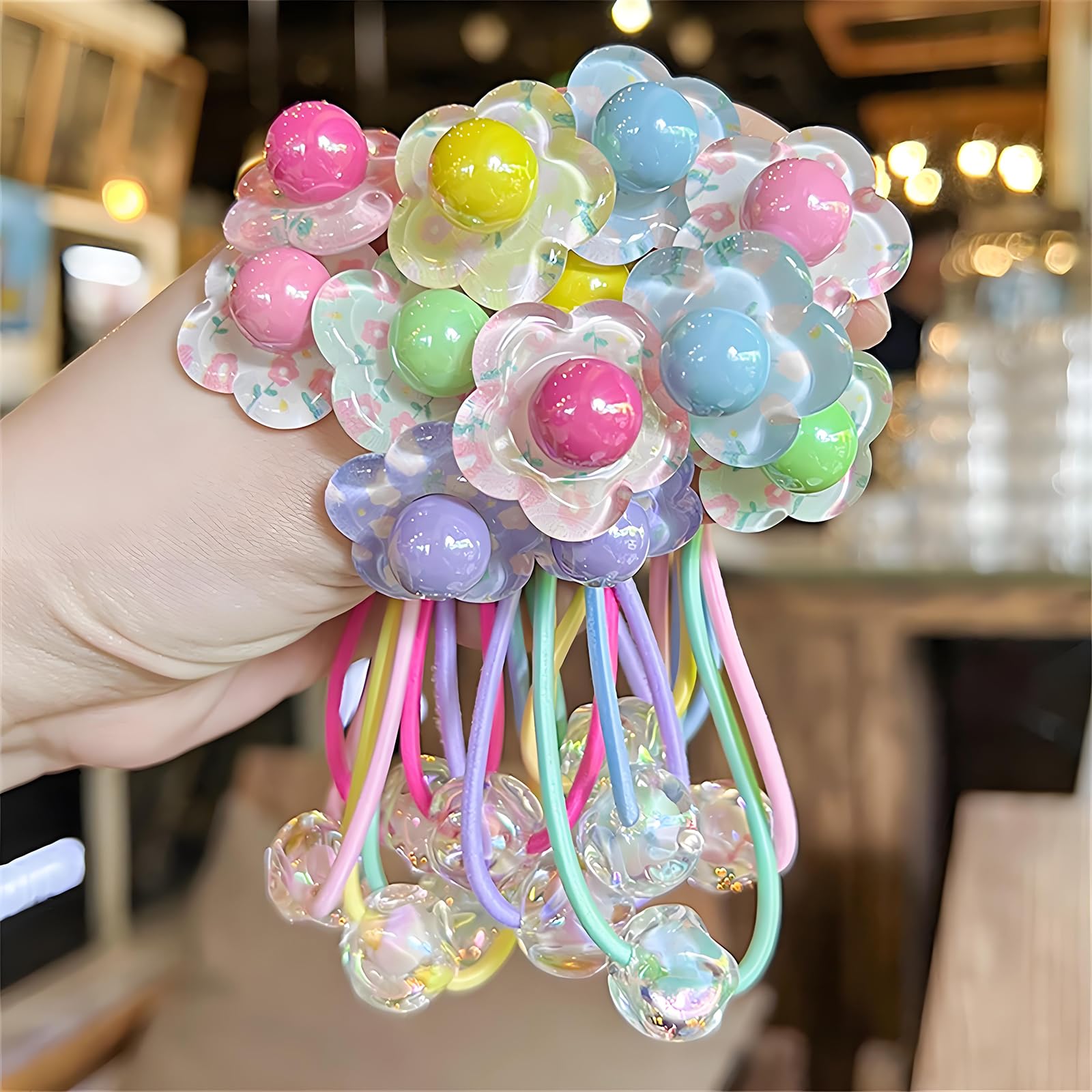 LIYAZHIL 12Pcs Ball Charm Hair Ties for Little Girls – Non-Damaging Ponytail Holders