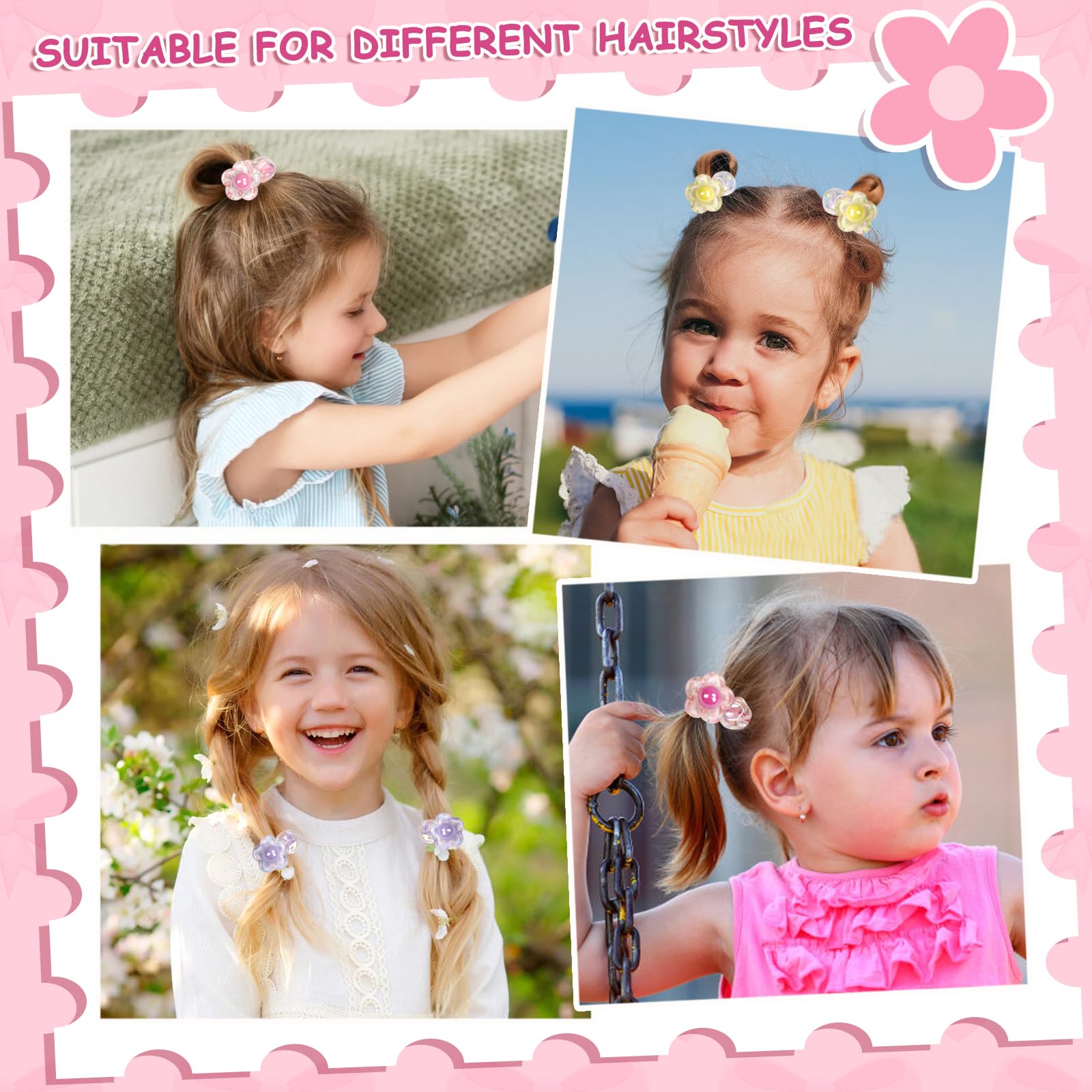 LIYAZHIL 12Pcs Ball Charm Hair Ties for Little Girls – Non-Damaging Ponytail Holders
