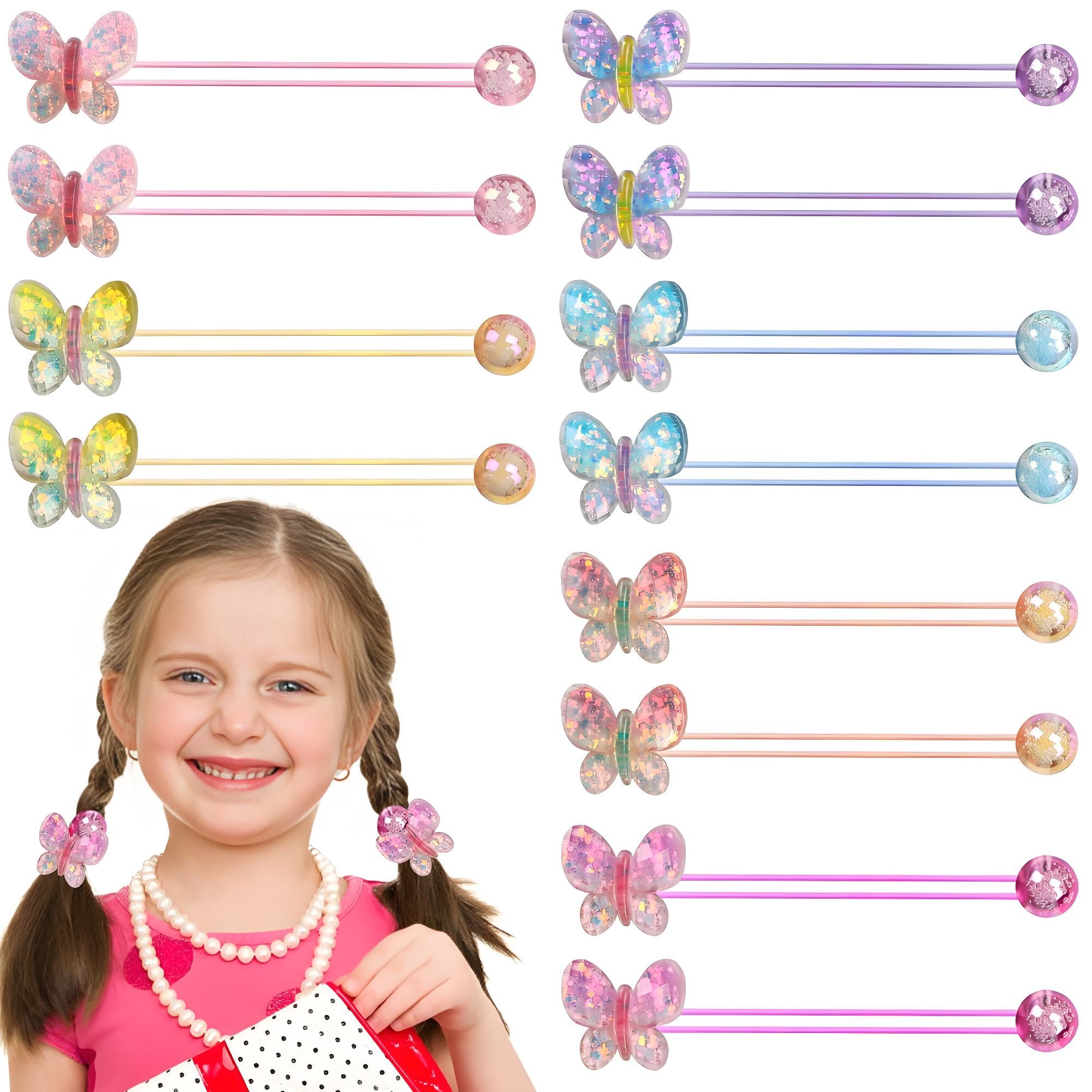 LIYAZHIL 12Pcs Ball Charm Hair Ties for Girls – Colorful Camellia Bead Ponytail Holders