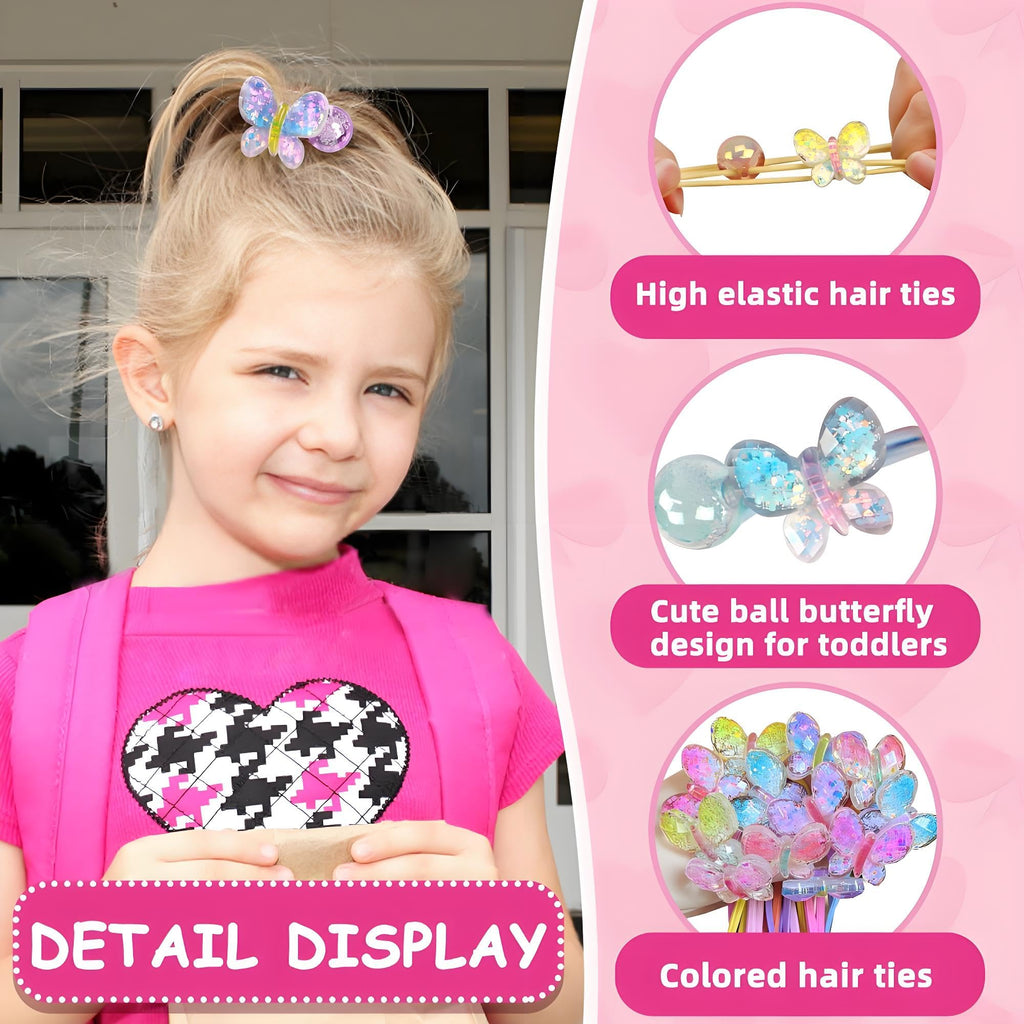 LIYAZHIL 12Pcs Ball Charm Hair Ties for Girls – Colorful Camellia Bead Ponytail Holders