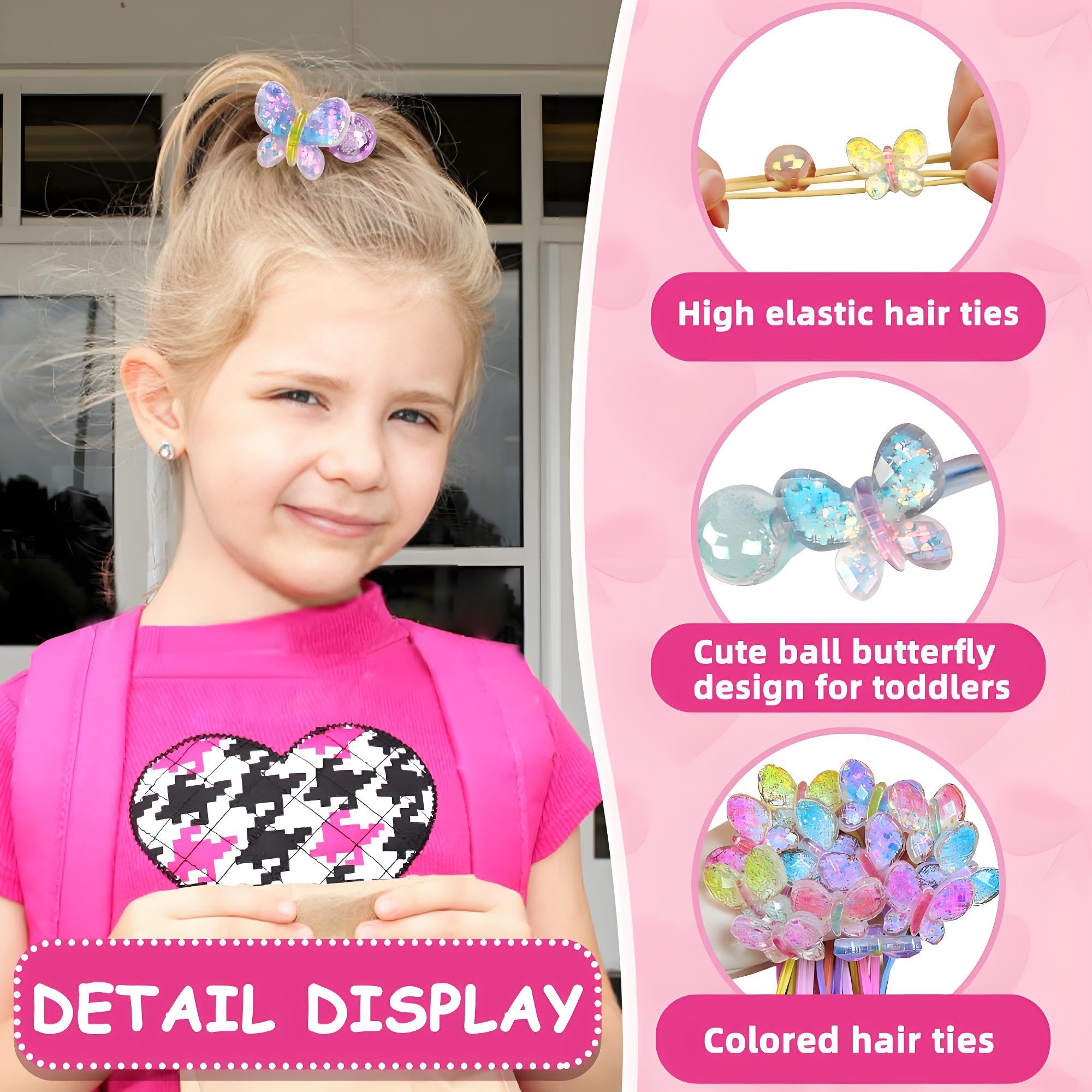 LIYAZHIL 12Pcs Ball Charm Hair Ties for Girls – Colorful Camellia Bead Ponytail Holders