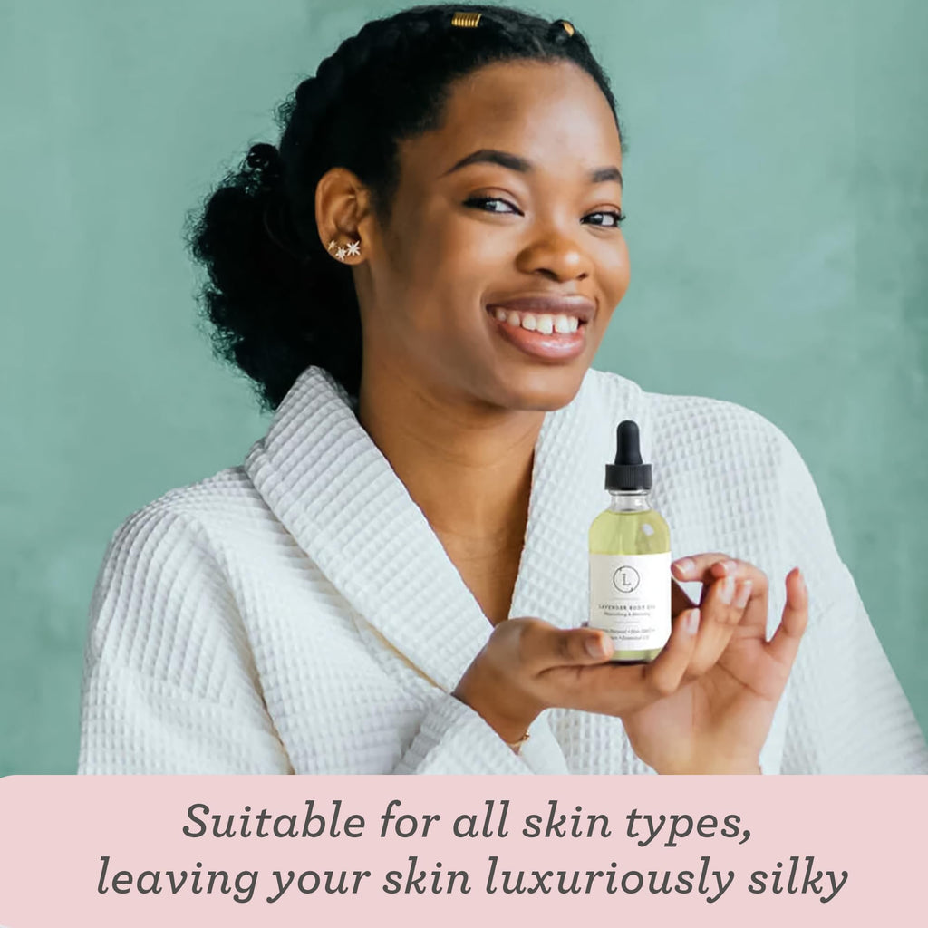 Lizush Lavender Body Oil - 2 oz | Vegan, Non-GMO, Handmade in USA