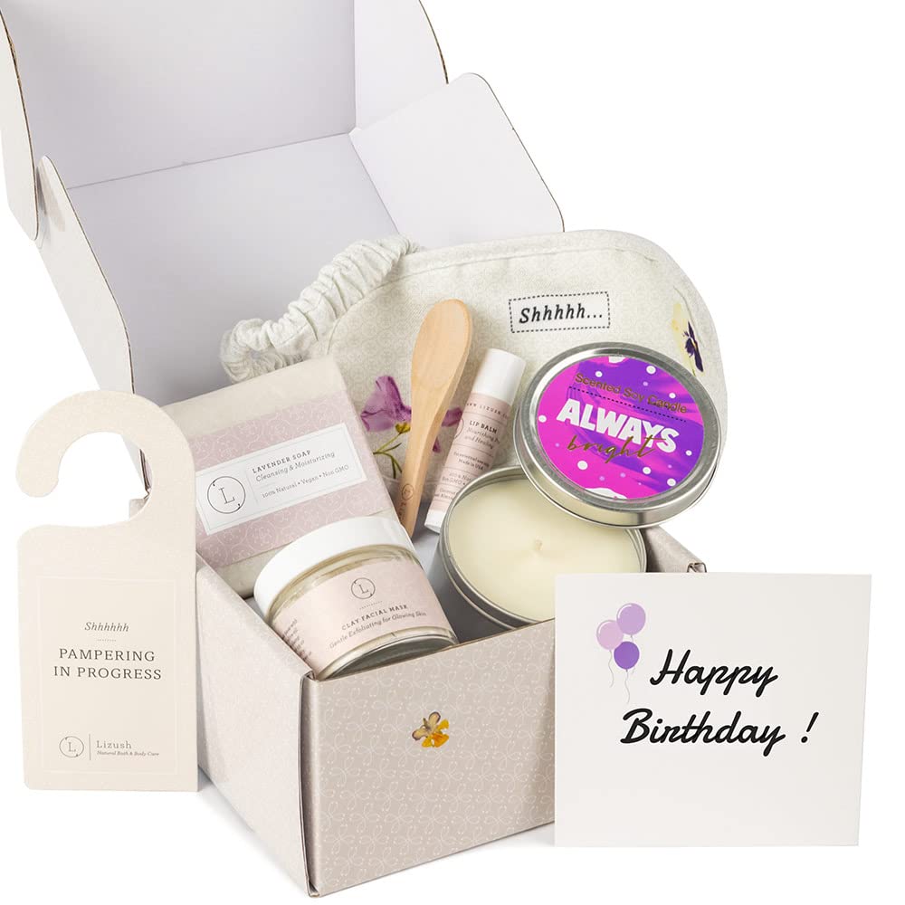 Lizush Luxury Lavender Spa Kit – 6-Piece Self-Care Gift Set for Women | Handmade in USA