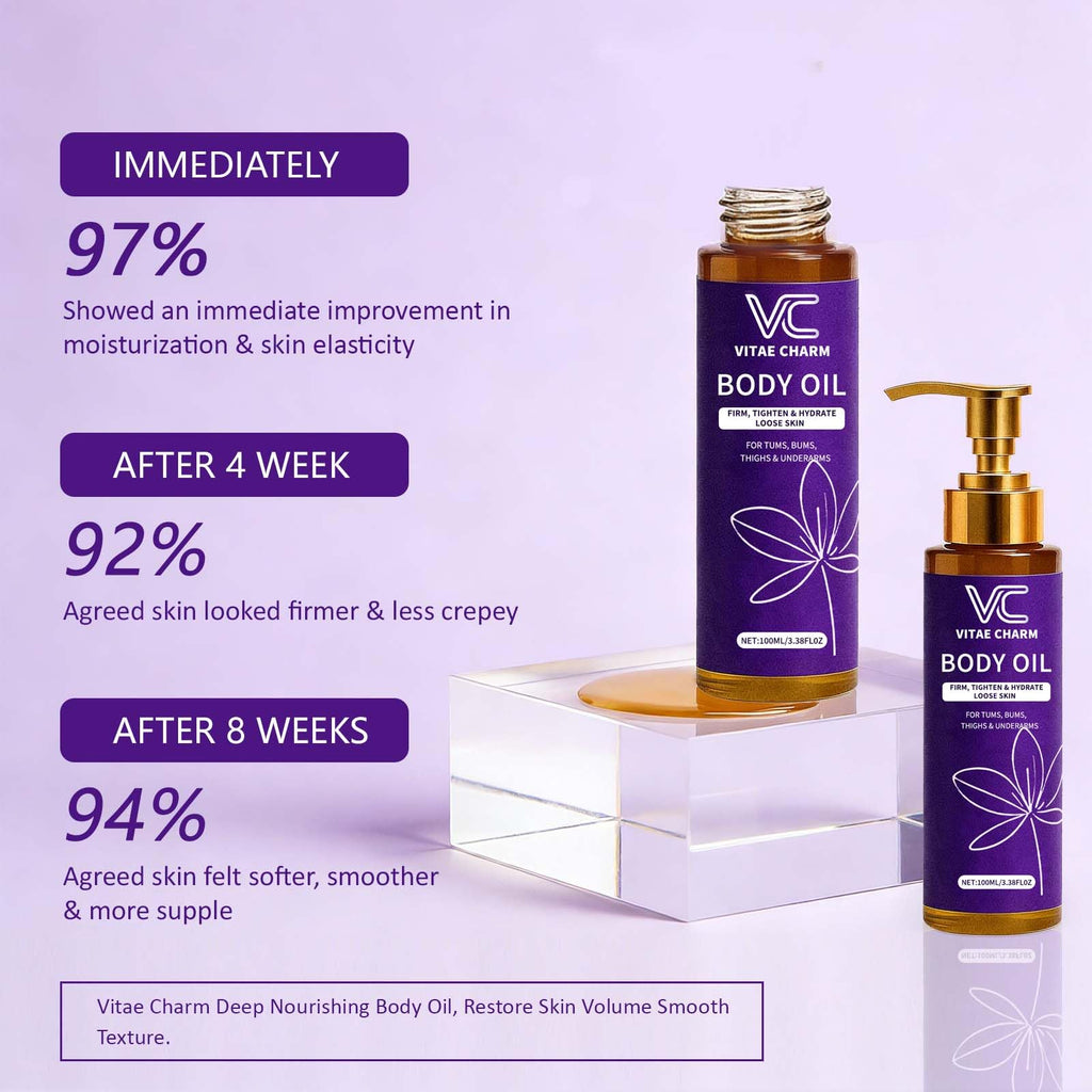 LJOQM Vitae Charm Body Firming Oil – Luxury Hydration & Skin Tightening (3.4 fl oz)