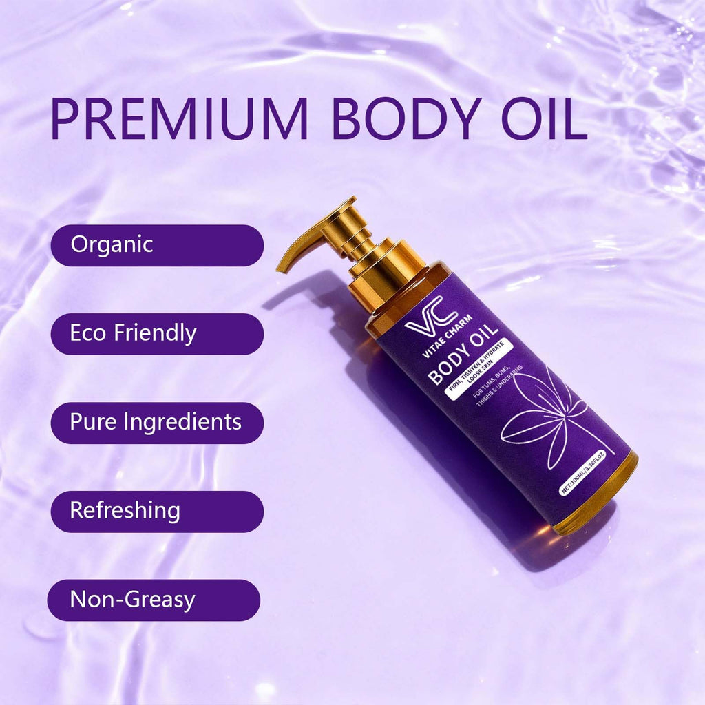 LJOQM Vitae Charm Body Firming Oil – Luxury Hydration & Skin Tightening (3.4 fl oz)