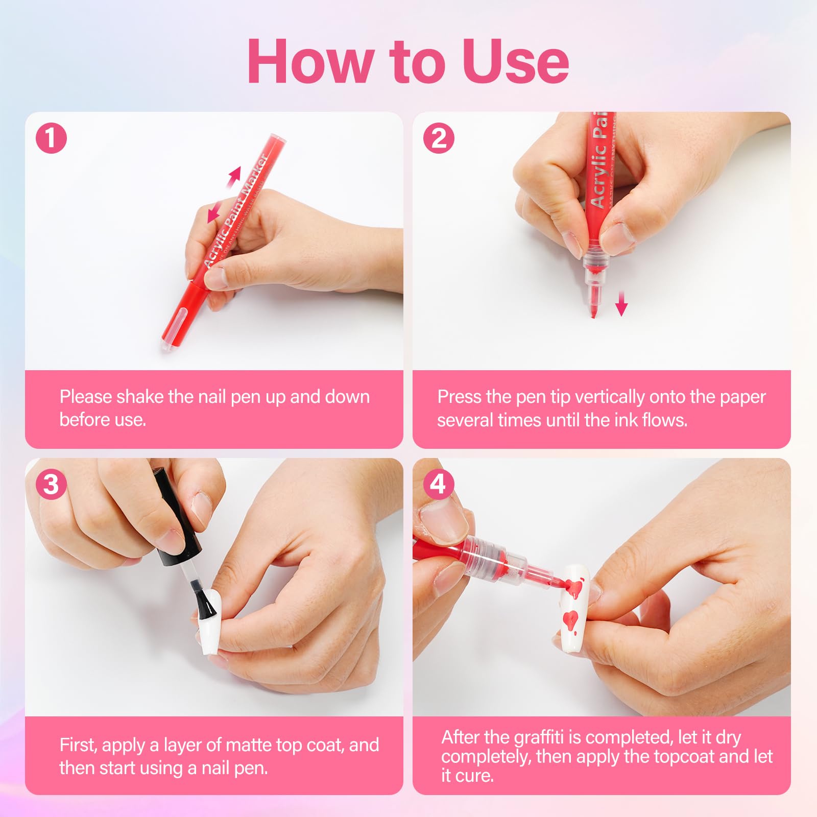 LKE 12 Colors Nail Art Pens Set – Quick-Dry Nail Design Markers for DIY Manicures