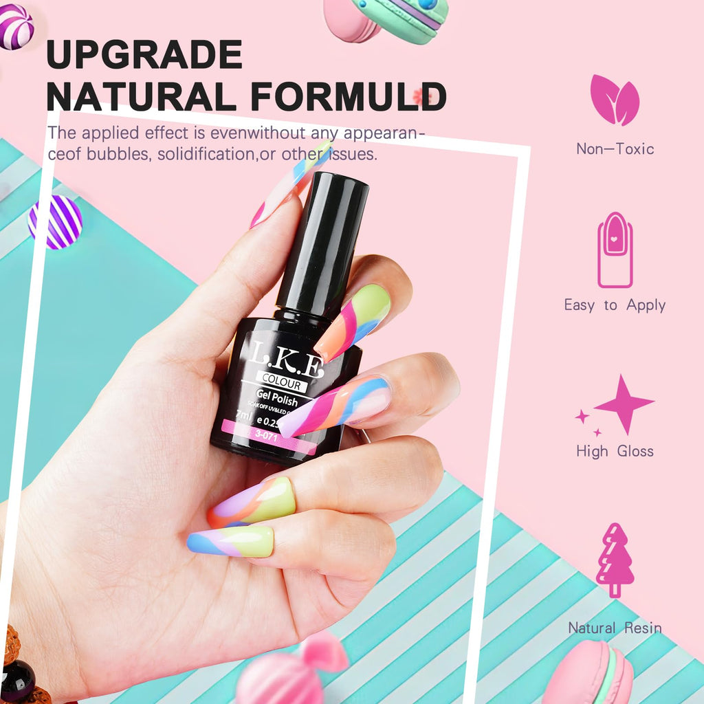 LKEE Gel Nail Polish Kit with 108W UV Lamp – 65-Piece All-In-One DIY Nail Set