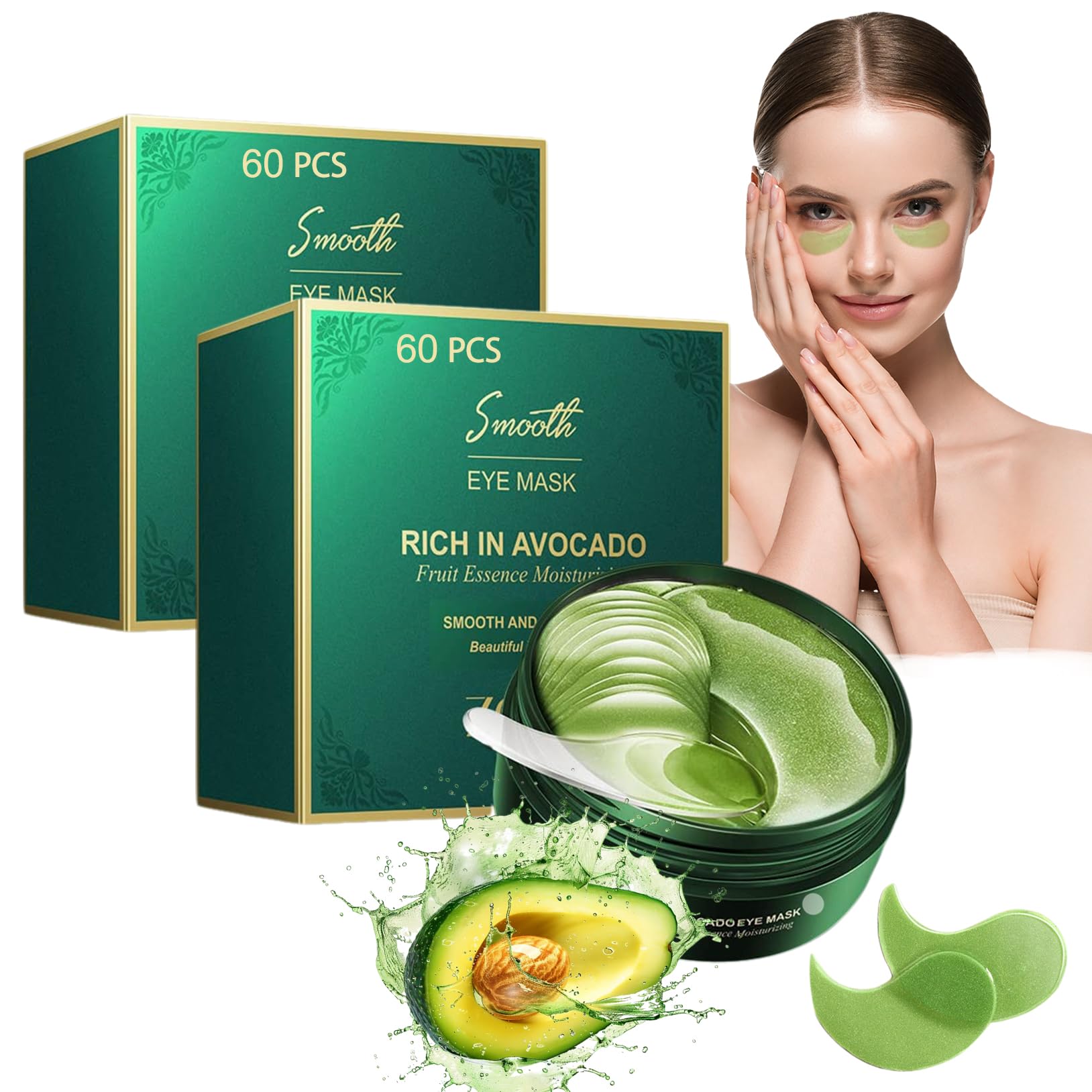 Lktvys Nourishing Avocado Eye Patches 2-Pack – Hydration, Collagen & Antioxidant Care